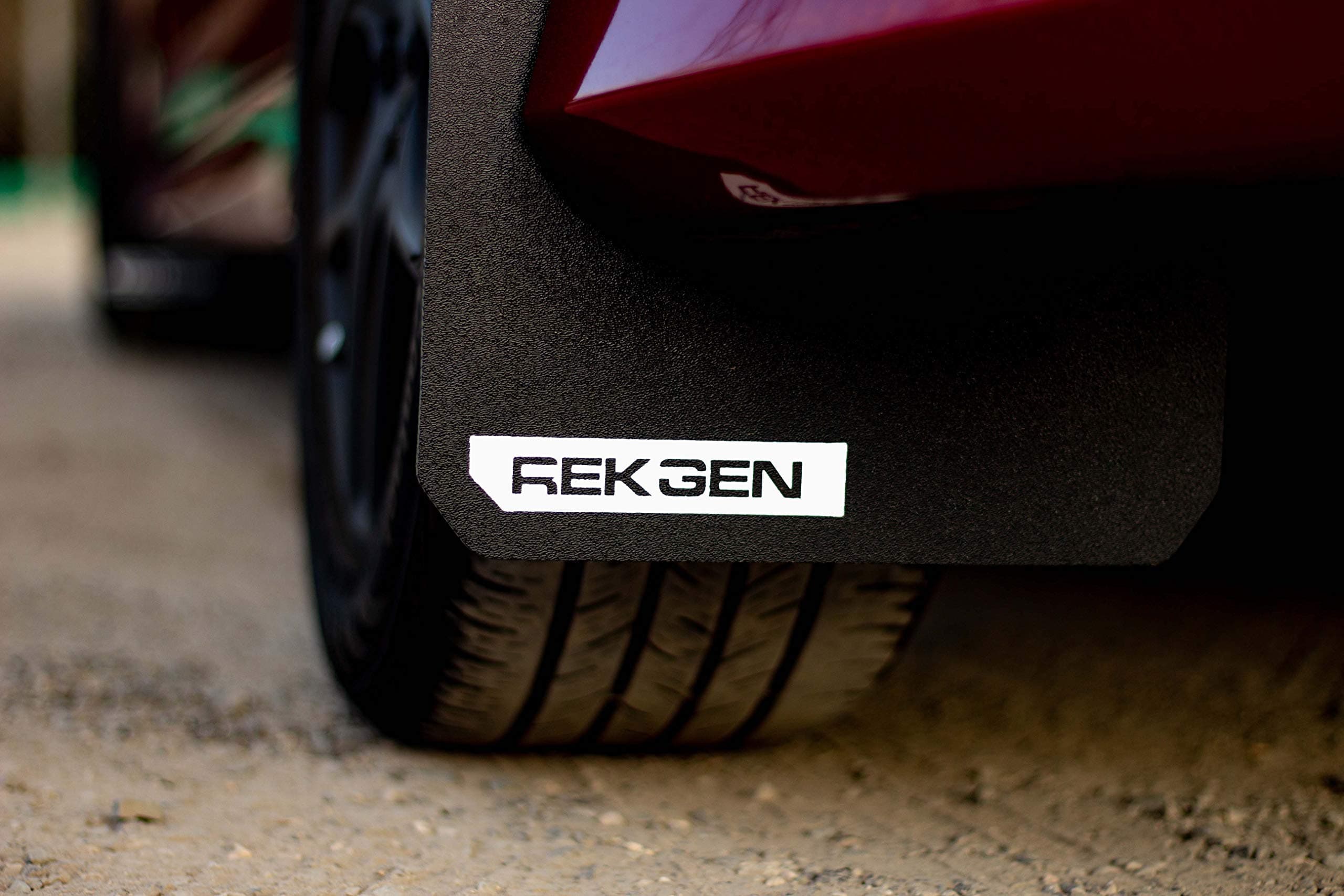 Rek Gen Rally Mud Flaps Compatible with Ford Focus 2012-2018 (White Logo)
