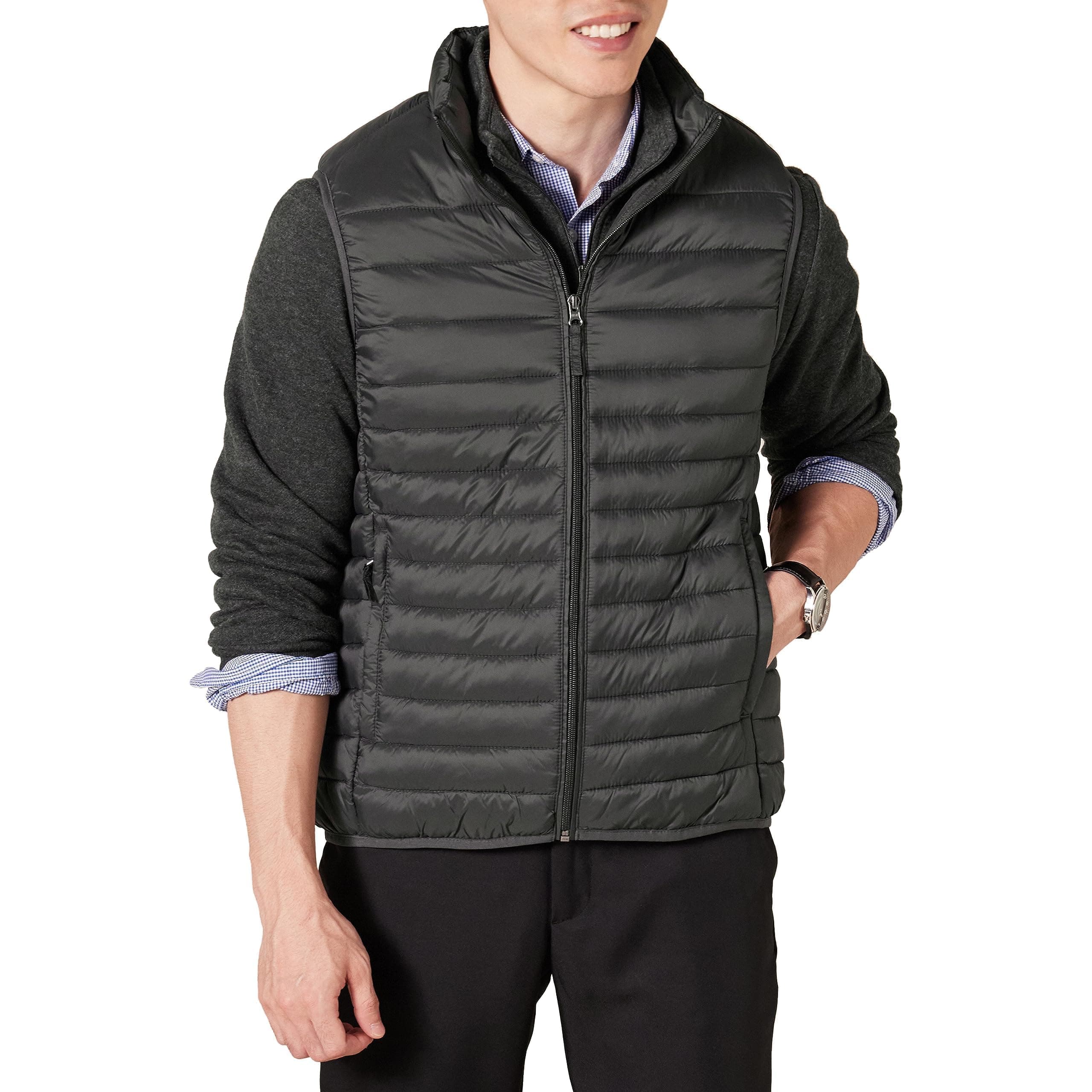 Amazon Essentials Mens Lightweight Water-Resistant Packable Puffer Vest