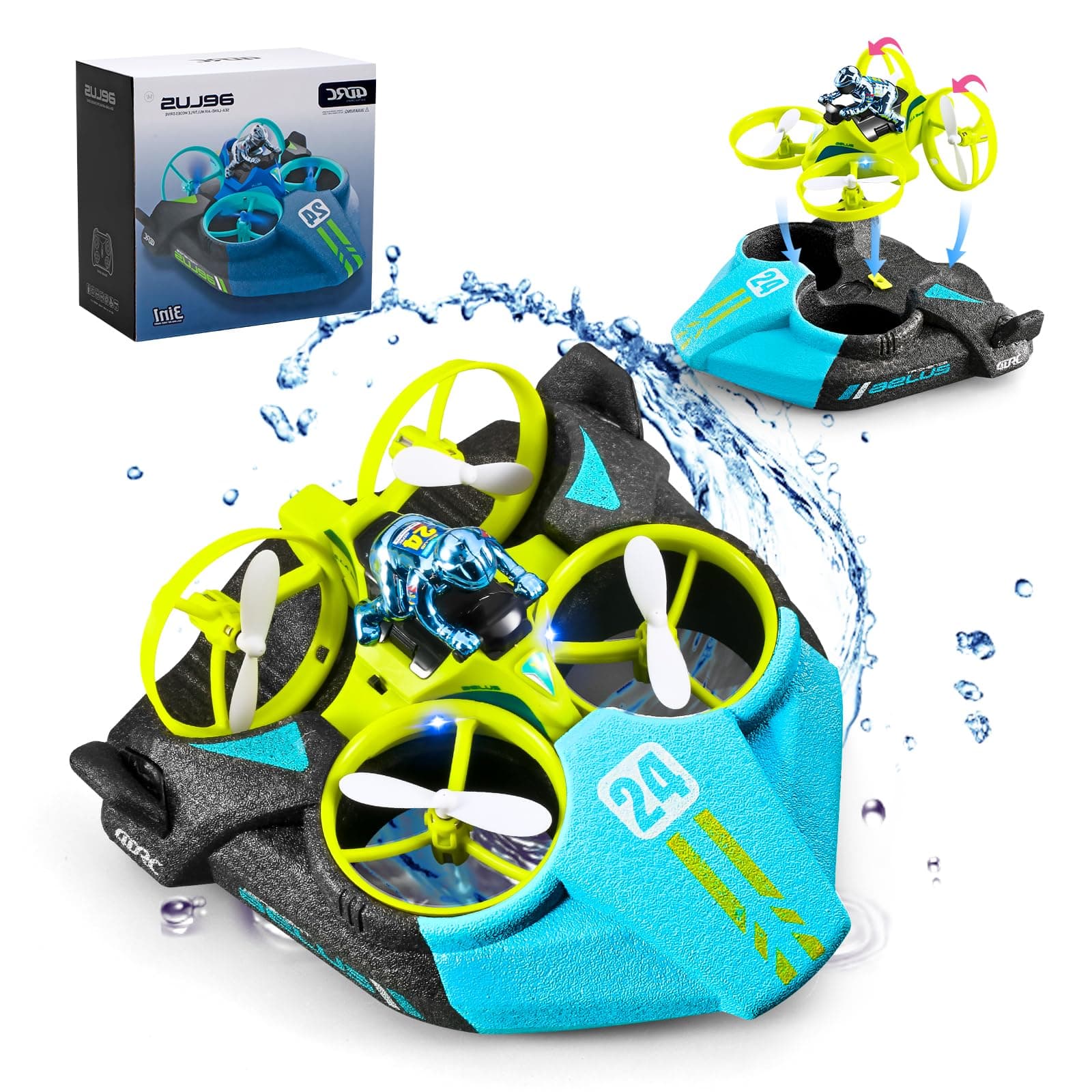 Hovercraft RC Boat 3 in 1, Remote Control Hovercraft Boat RC Drone Race Drift Cars Toys