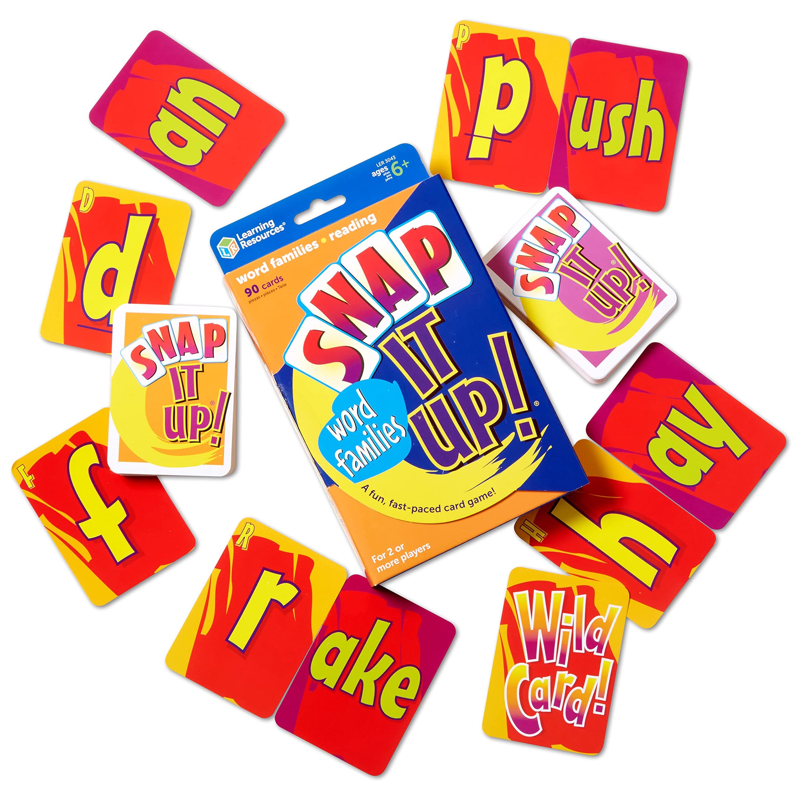 Learning Resources Snap It Up! Phonics & Reading Card Game, Homeschool, Reading Game, 90 Cards Included, Ages 6+