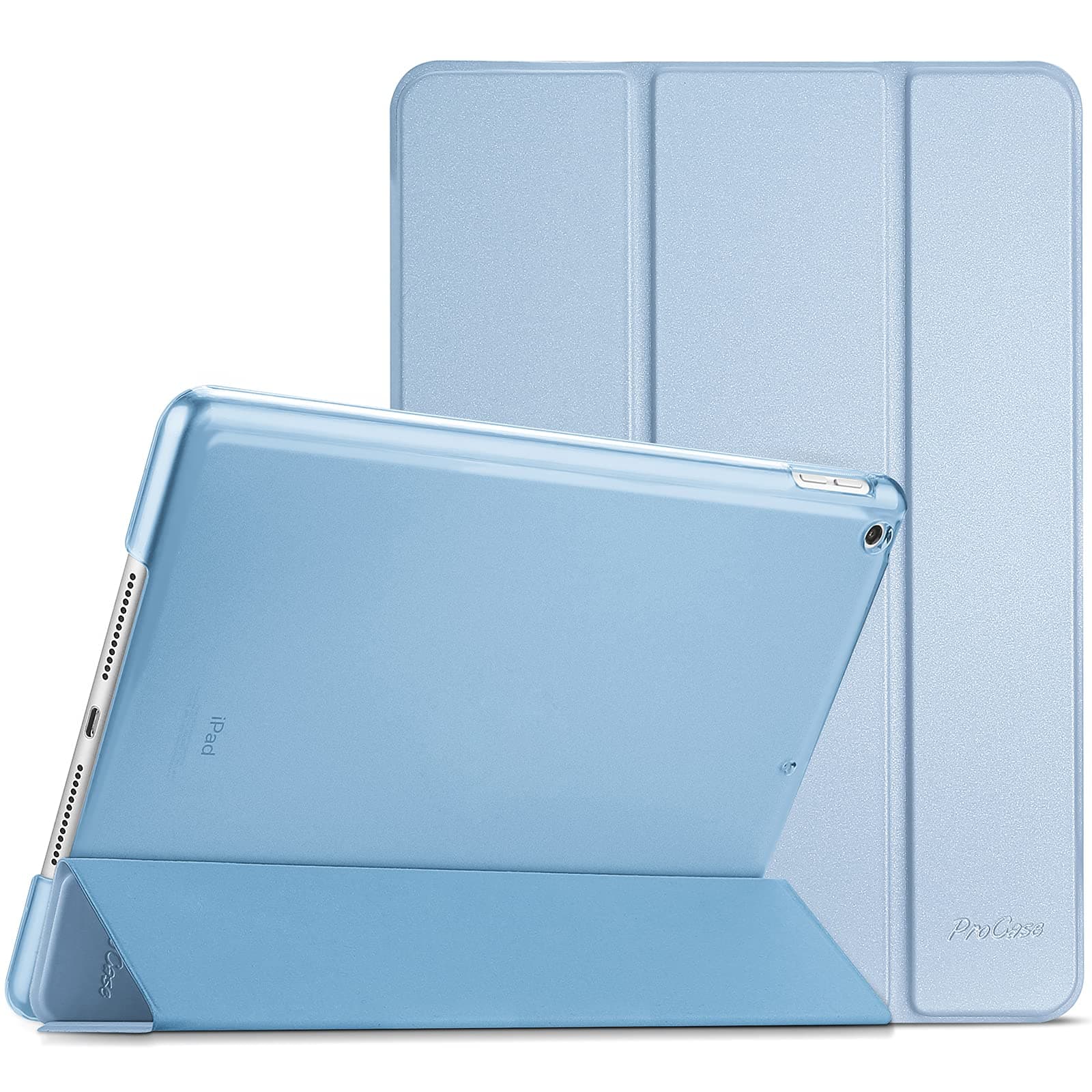 ProCase iPad 10.2 Case 2020 iPad 8th Generation / 2019 iPad 7th Gen Case, Slim Stand Hard Back Shell Protective Smart Cover Case for iPad 10.2 Inch -SkyBlue
