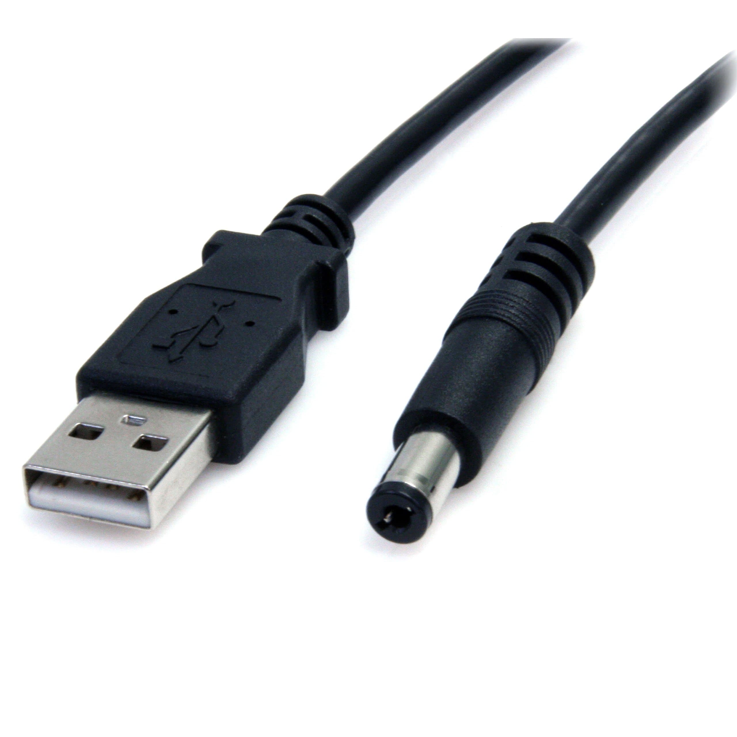 StarTech.com 3ft (91cm) USB to Type M Barrel Cable, USB to 5.5mm 5V DC Power Cable, Molded USB to Barrel Jack 5V DC Plug