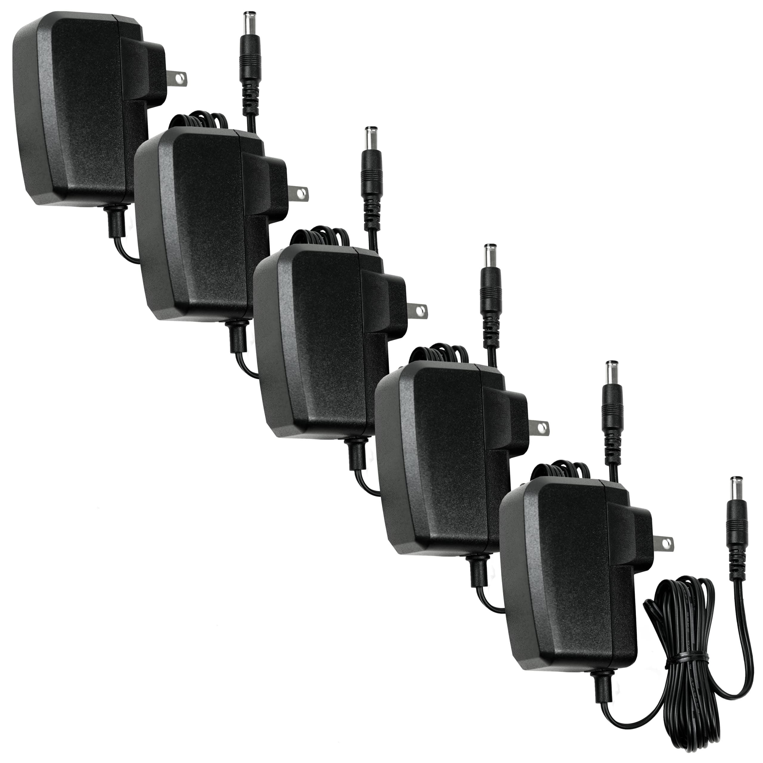 BV-Tech PS-12VDC-1A-5 R-Tech New Switching Adapter Power Supply CCTV, 5 Pack, Black