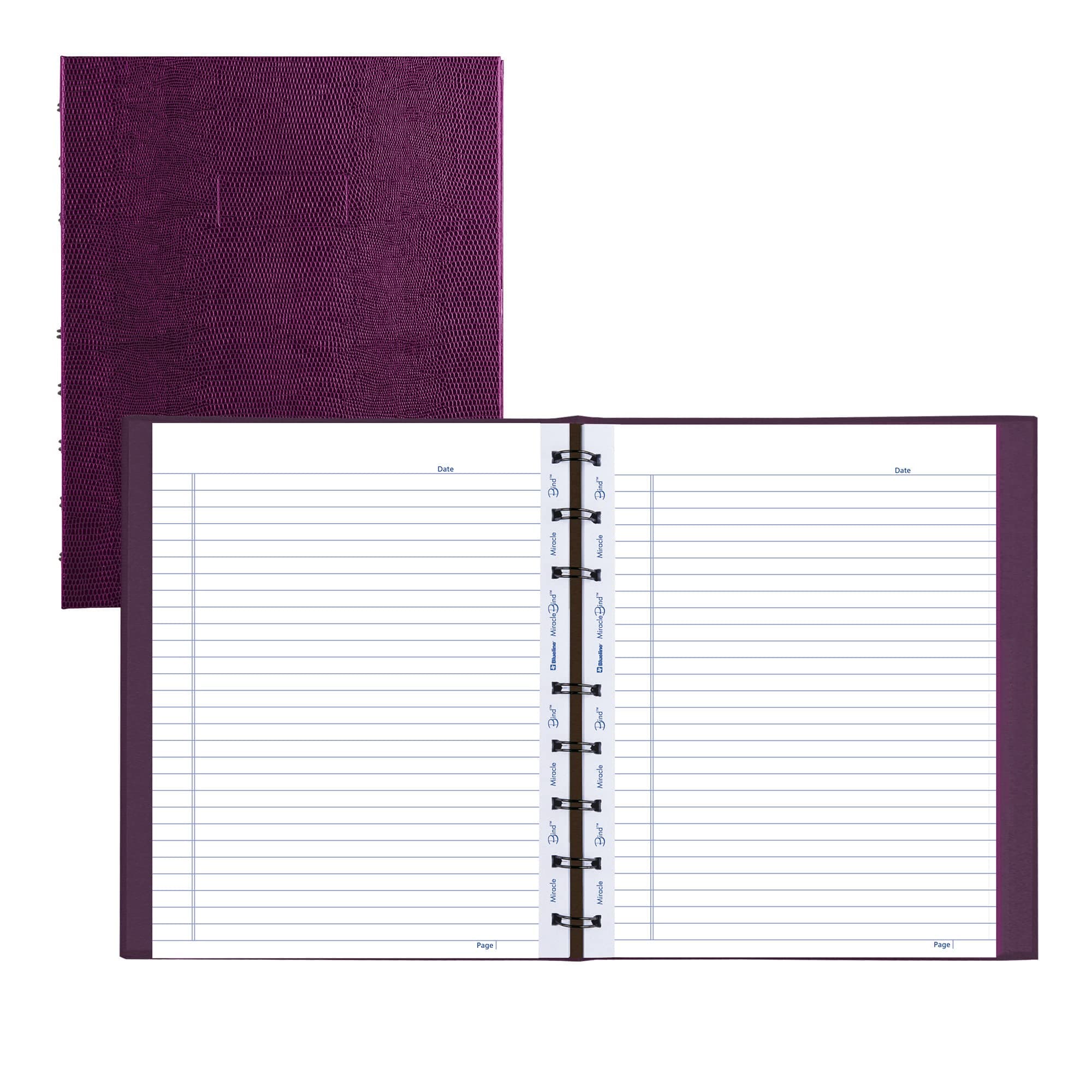 MiracleBind™ Notebook, Lizard-Like Hard Cover, 9.25" x 7.25", 150 Pages, Grape (AF9150.95)