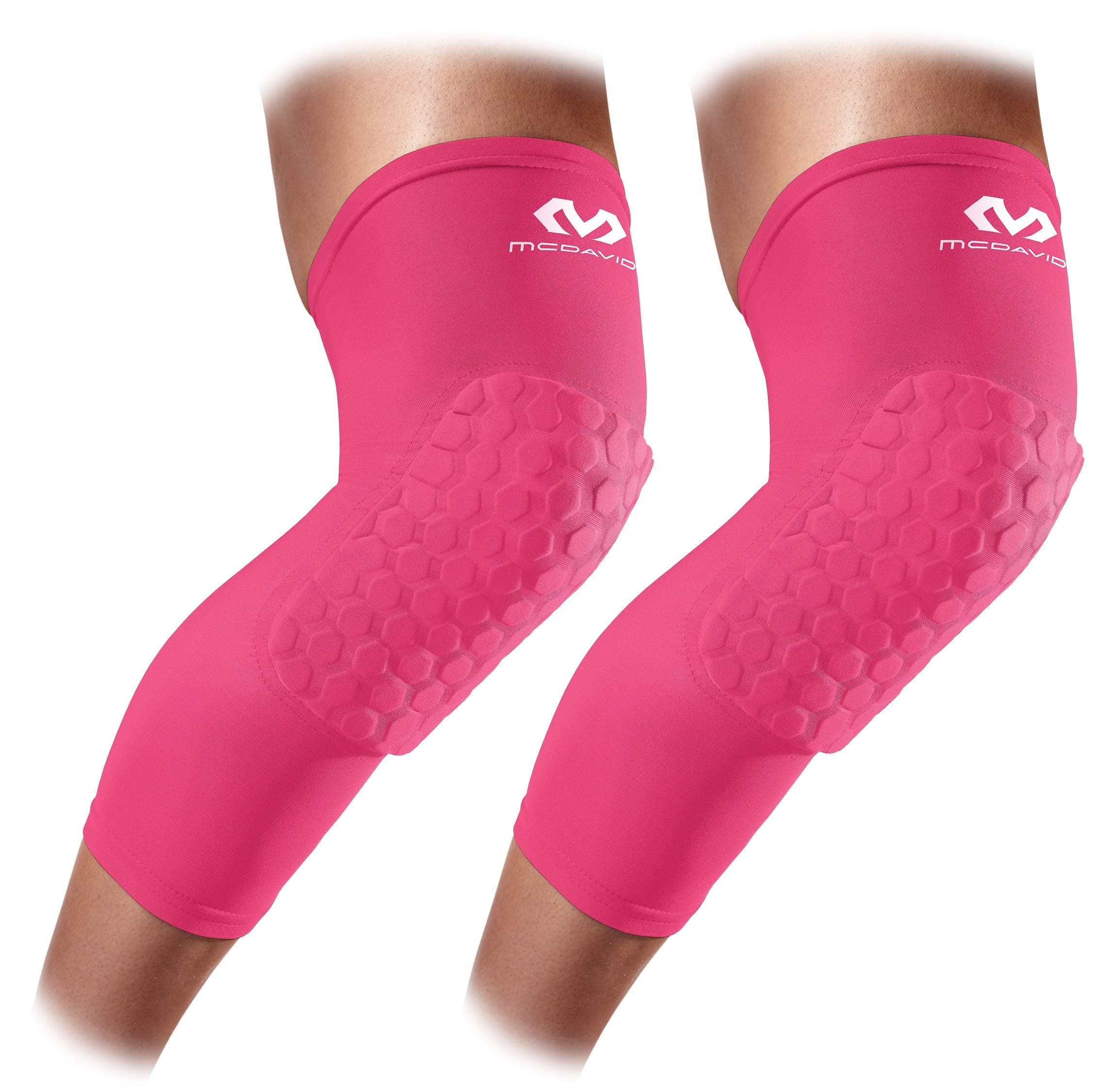 Knee Compression Sleeves: McDavid Hex Knee Pads Compression Leg Sleeve for Basketball, Volleyball, Weightlifting, and More - Pair of Sleeves (Renewed)