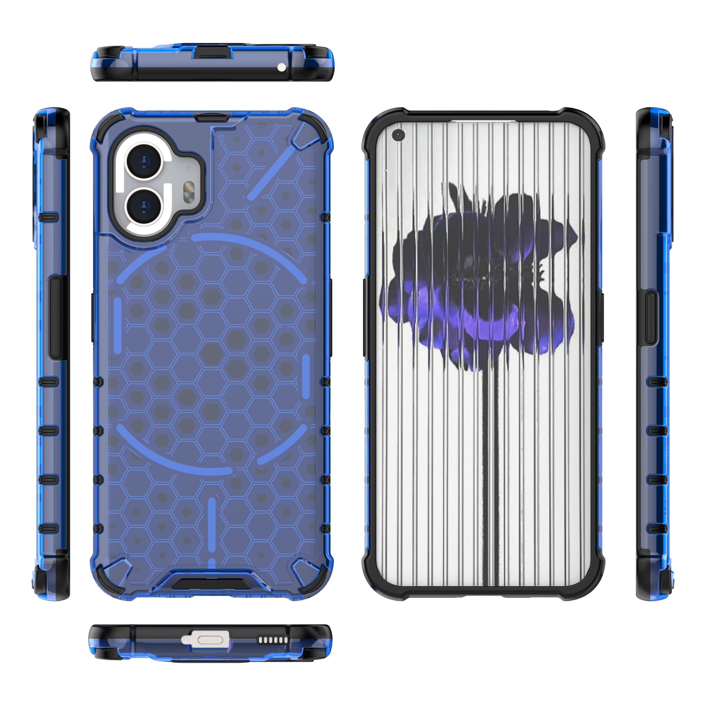 Compatible with Nothing Phone 2 Case Cover,Compatible with Nothing Phone (2) / Two Case 2 in 1 Phone Case Cover Blue
