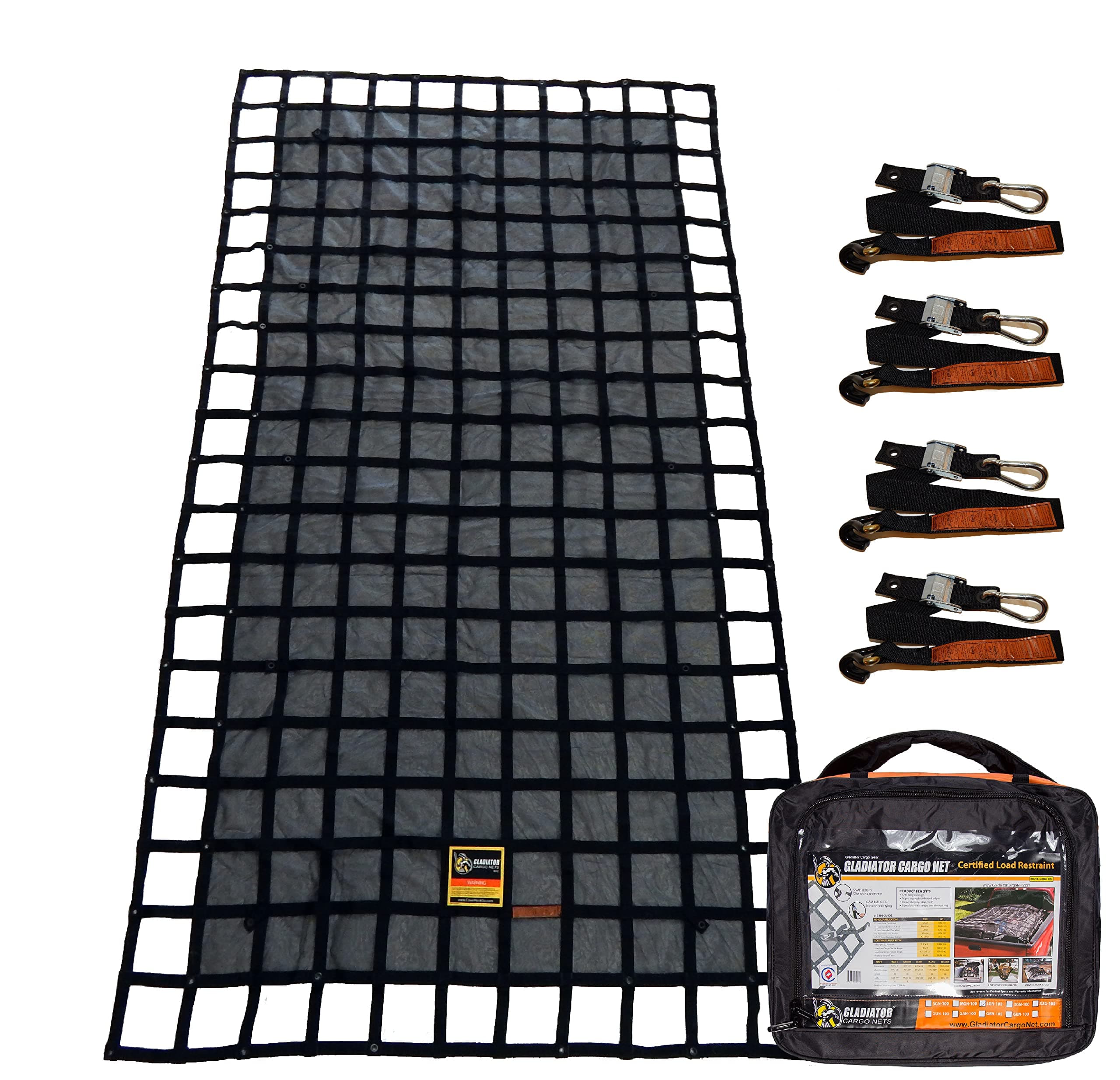 - Gladiator Cargo Nets - Heavy Duty Trailer Cargo Net - (MUT-100) - 7.3' x 13.3' (for 6x12 ft Trailers)