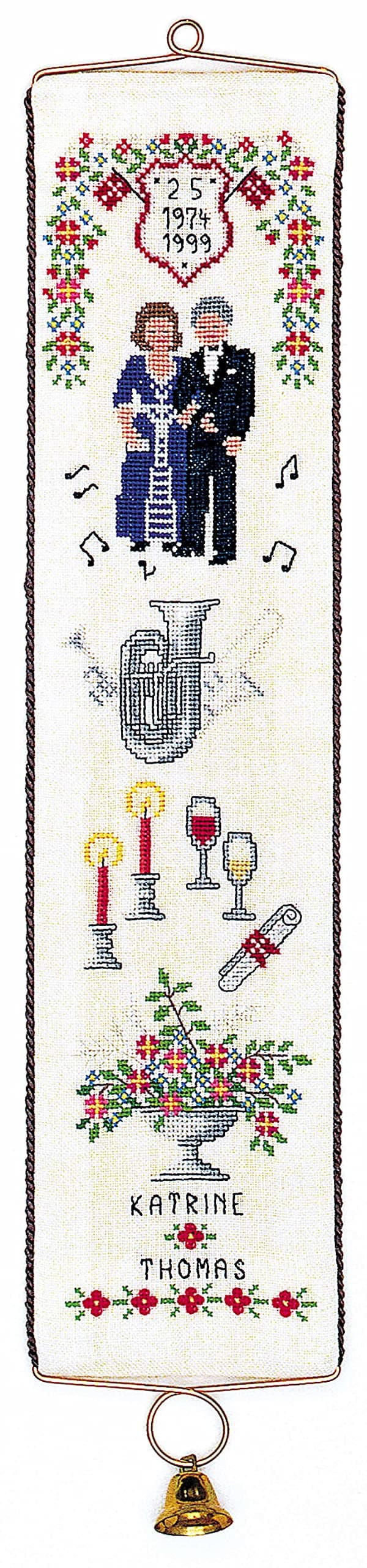 Silver Wedding Bellpull - Cross Stitch Kit