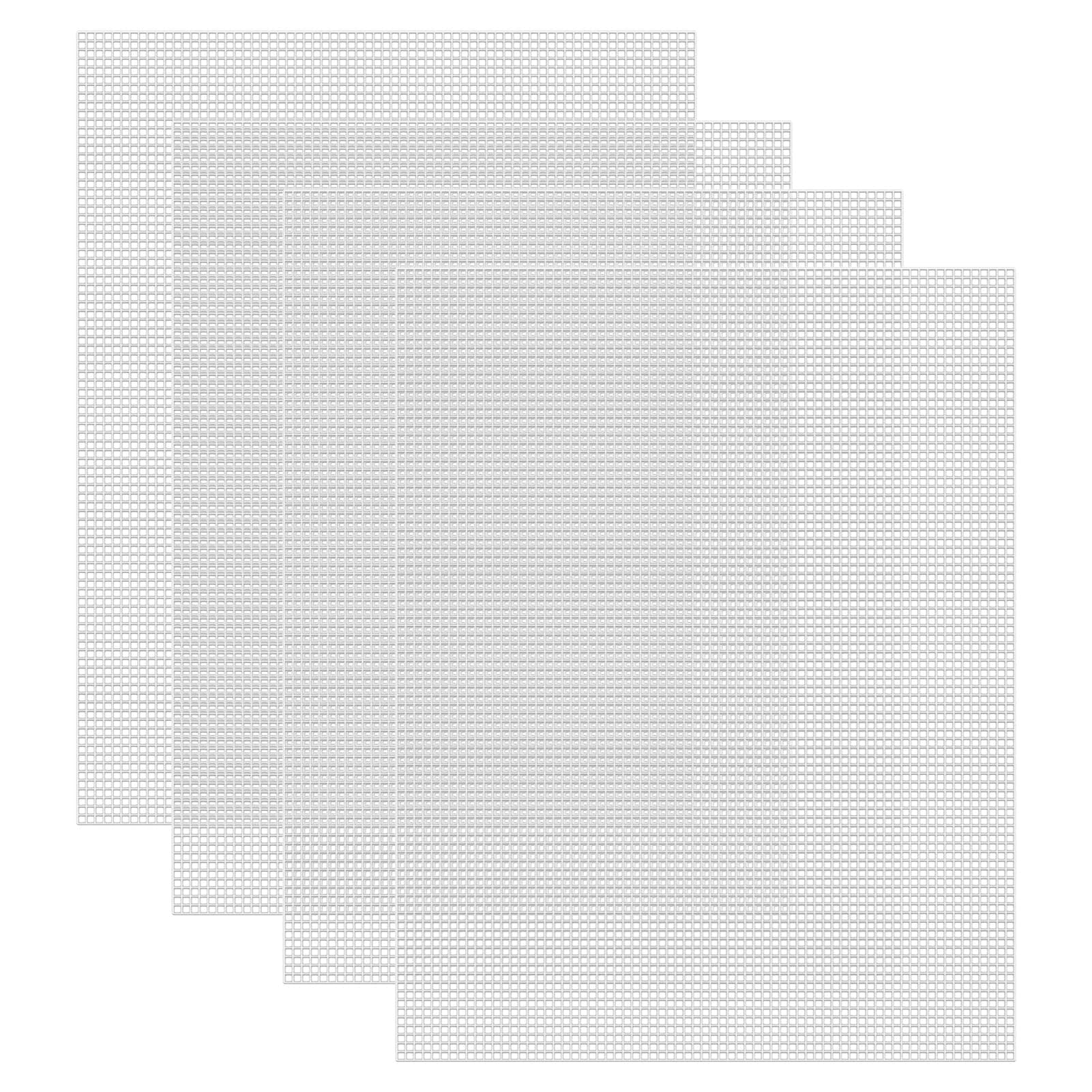 Caydo 4 Pieces 7 Count Plastic Mesh Canvas Sheets for DIY Projects, Knit Crochet Projects and Make Aquarium Dividers (25 x 33 cm)