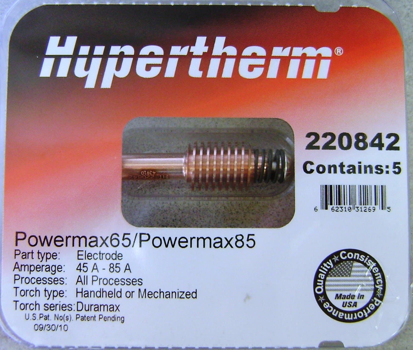 Hypertherm Powermax 85 Electrodes 220842 by Hypertherm