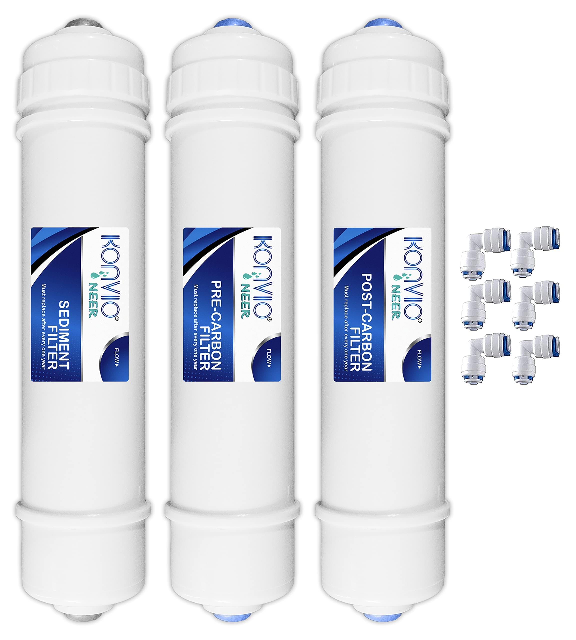 Pre Carbon Filter, Sediment Filter, Post Carbon Filter and Elbow, Inline Filter Set for all RO Water Purifier