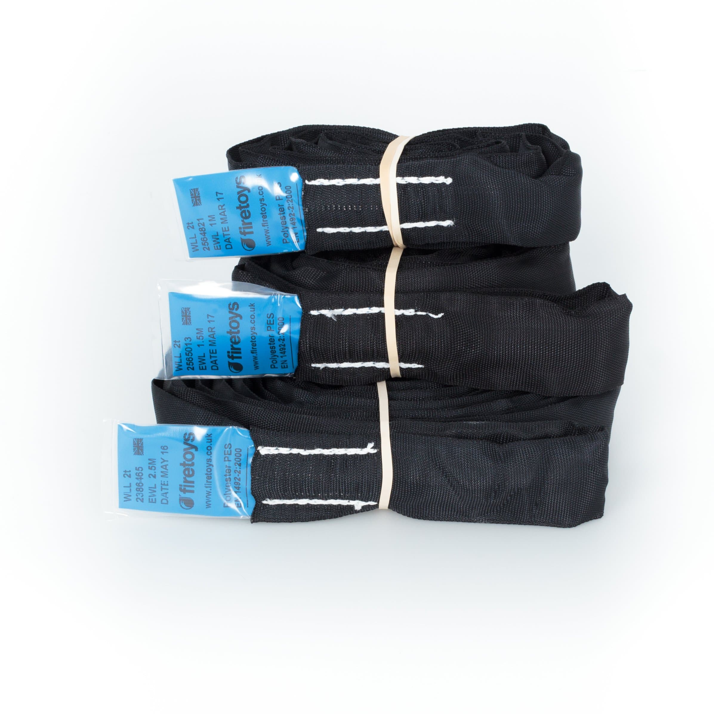 Firetoys Polyester Lifting Strop, Working Load Limit for Round Sling – 2 Tonne, Multiple Spanset Sizes EWL Available - Black (8'2" (2.5m))