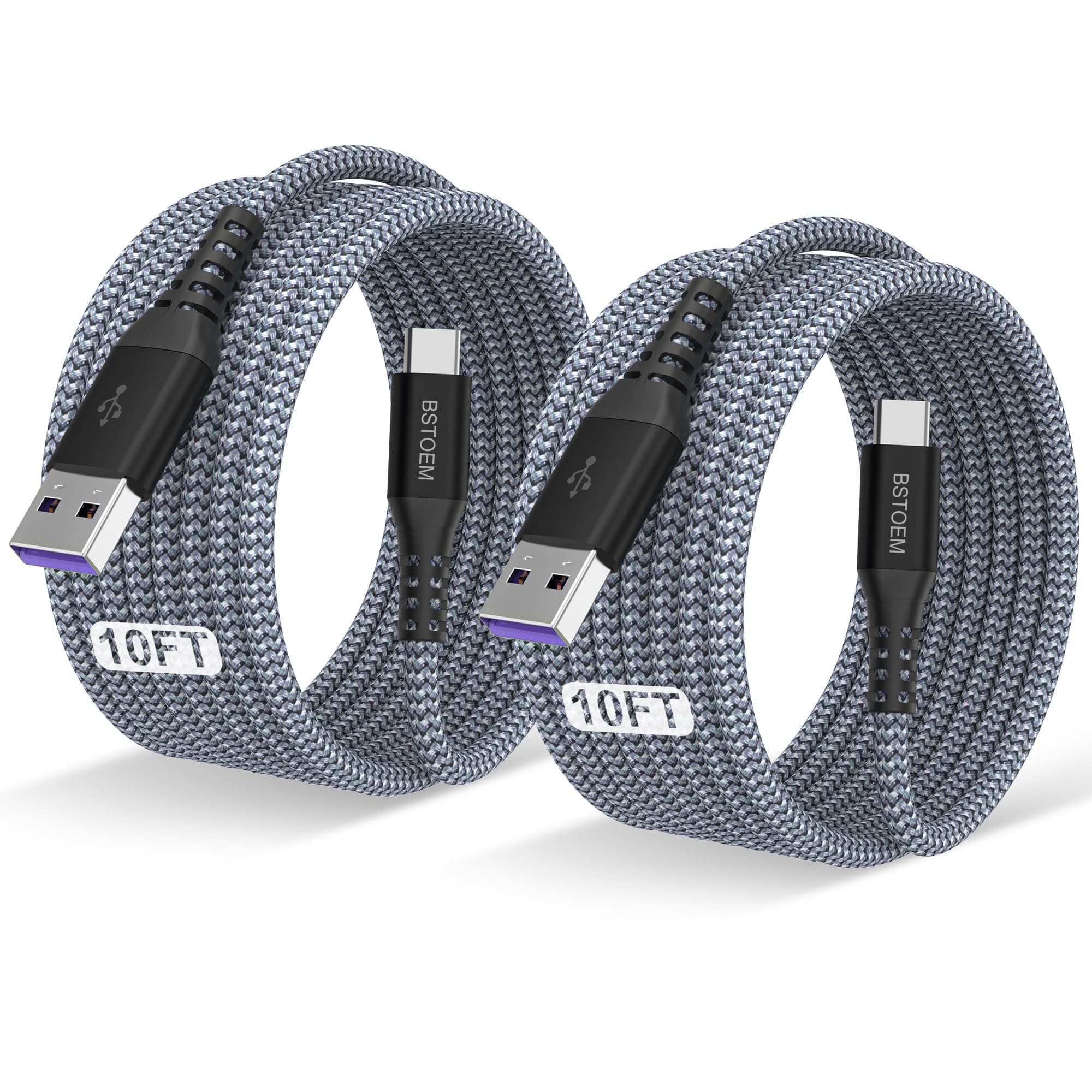USB A to USB C Cable 10 ft,Type C Charger Cord Fast Charging 10FT 2Pack,for Samsung Galaxy S26/S25 +/Ultra/S24/S23/S22/S21/S20/S10/S9/S8/s7/Note20/10/9/8/Tab S9,for Kindle Fire,USBC Phone Wire