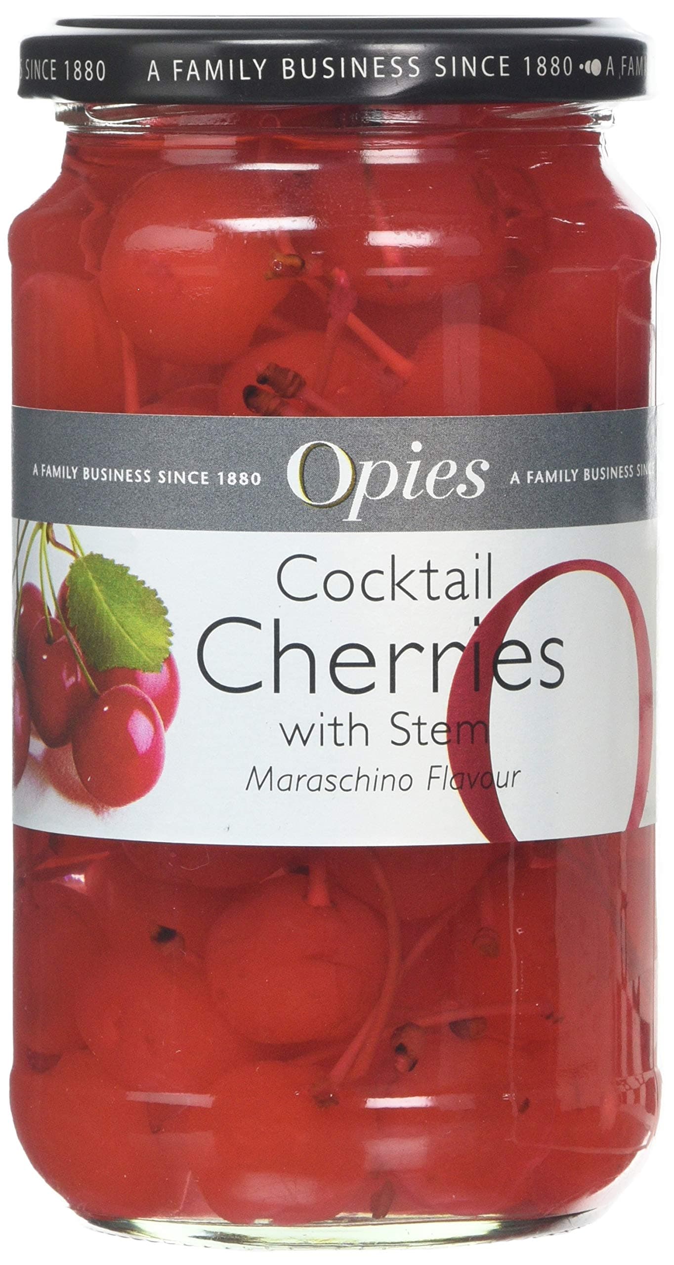 Opies Cocktail Cherries With Stems 500g Jar, Red
