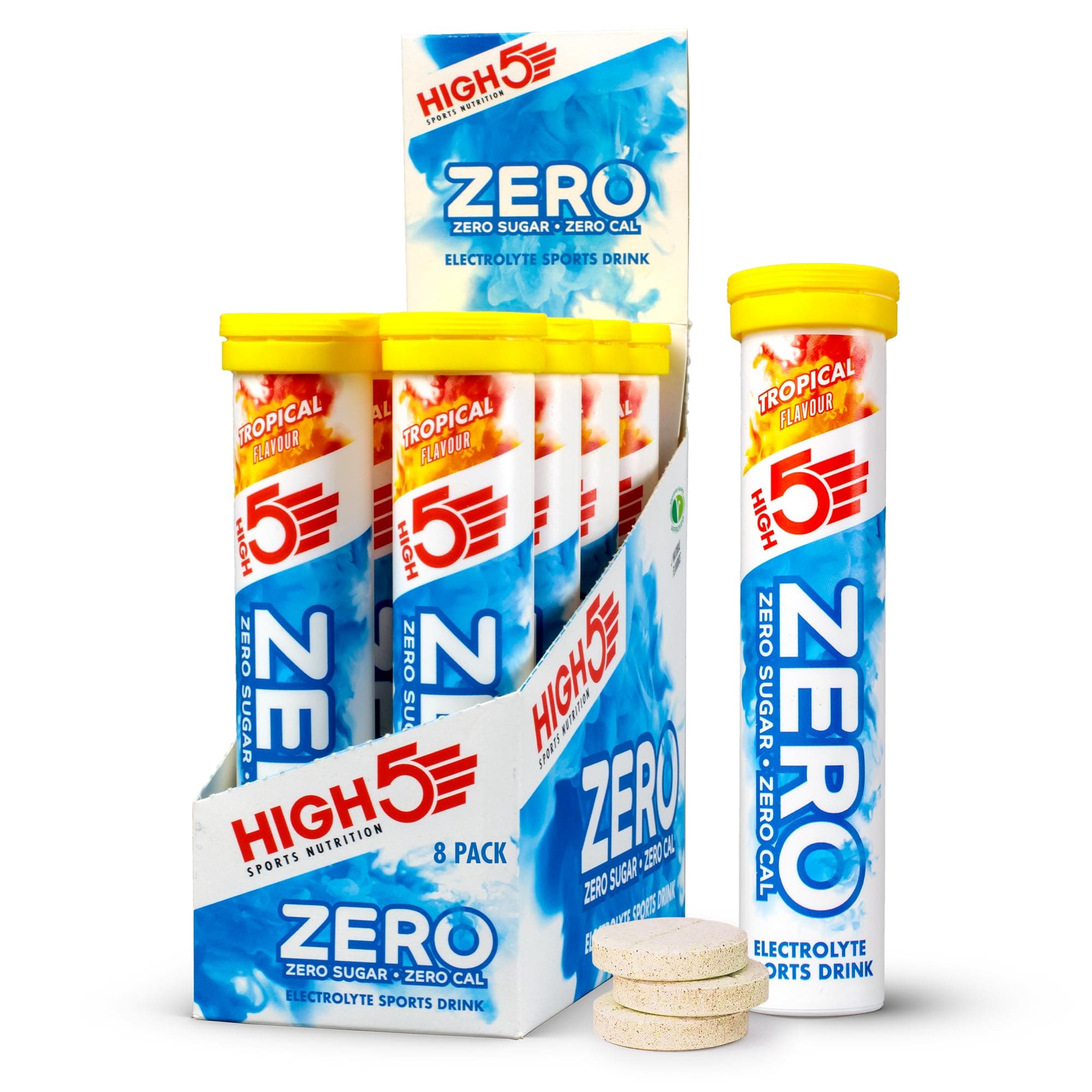 ZERO Electrolyte Tablet - Hydration Tablets Enhanced with Vitamin C - 0 Calories & Sugar Free - Boost Hydration, Performance & Wellness - Tropical, 160 Tablets (20x, Pack of 8)