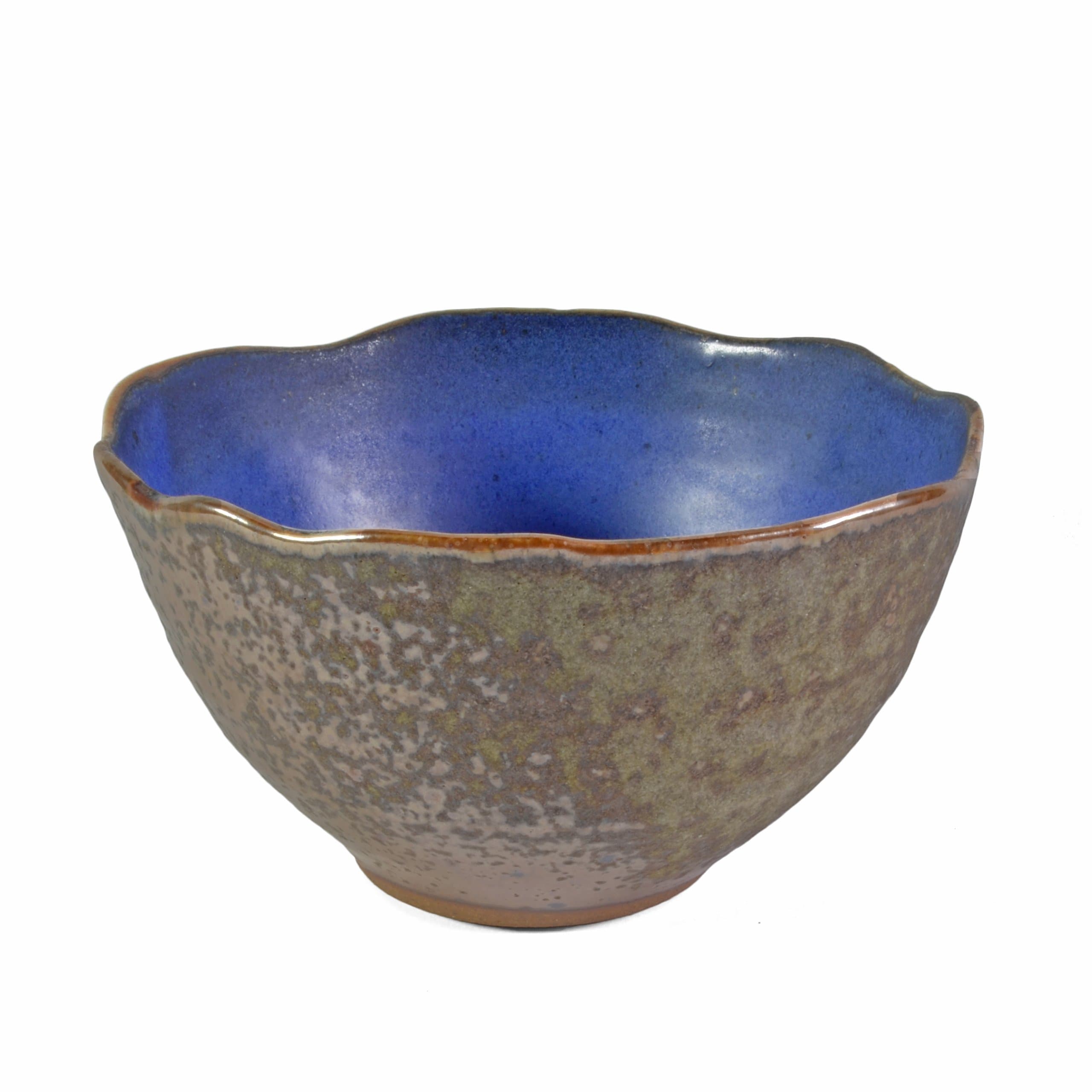 6-inch Wavy Edge Bowl, Blue/Copper