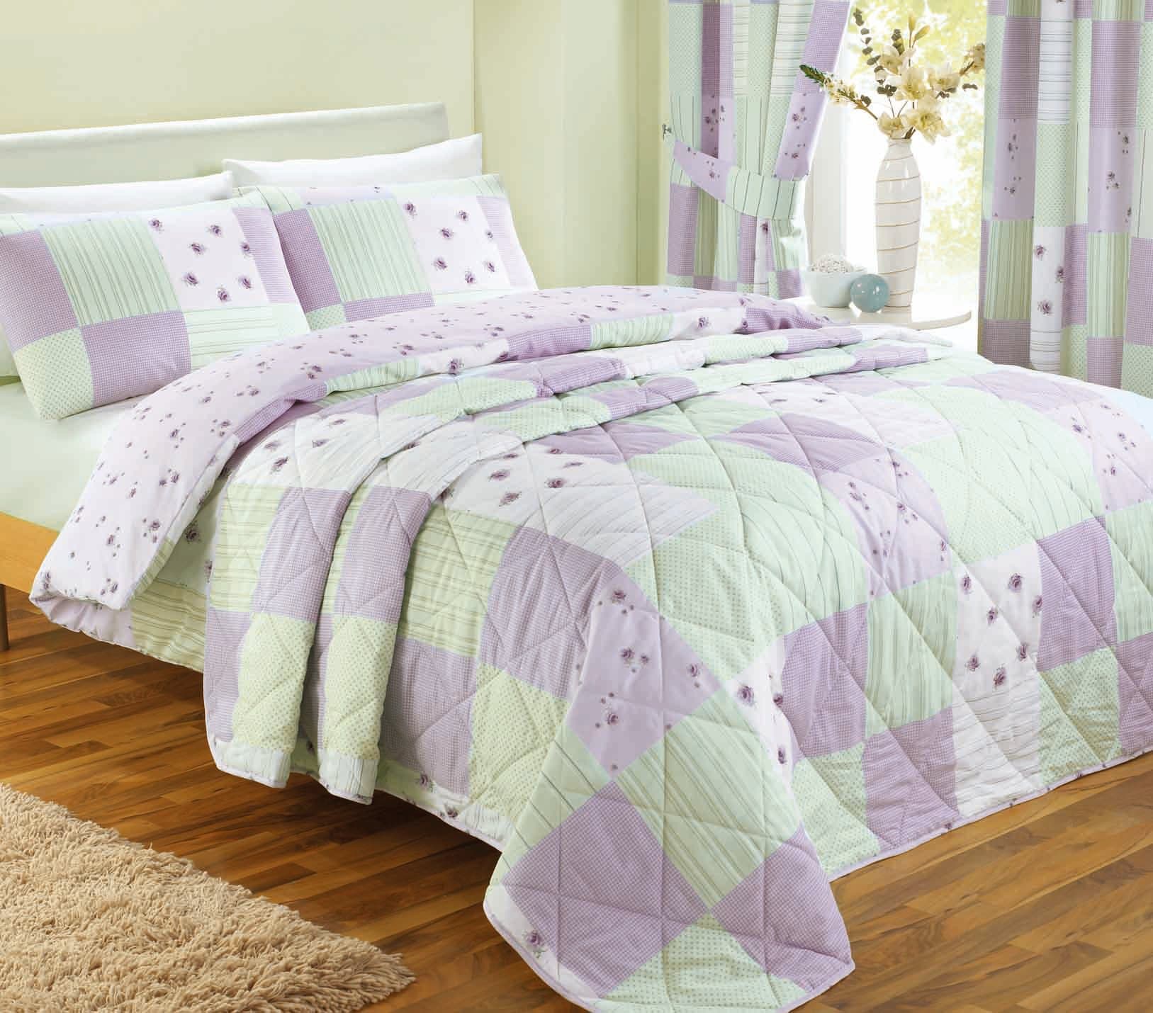 Dreams & Drapes - Patchwork - Bedspread - Double - Lilac