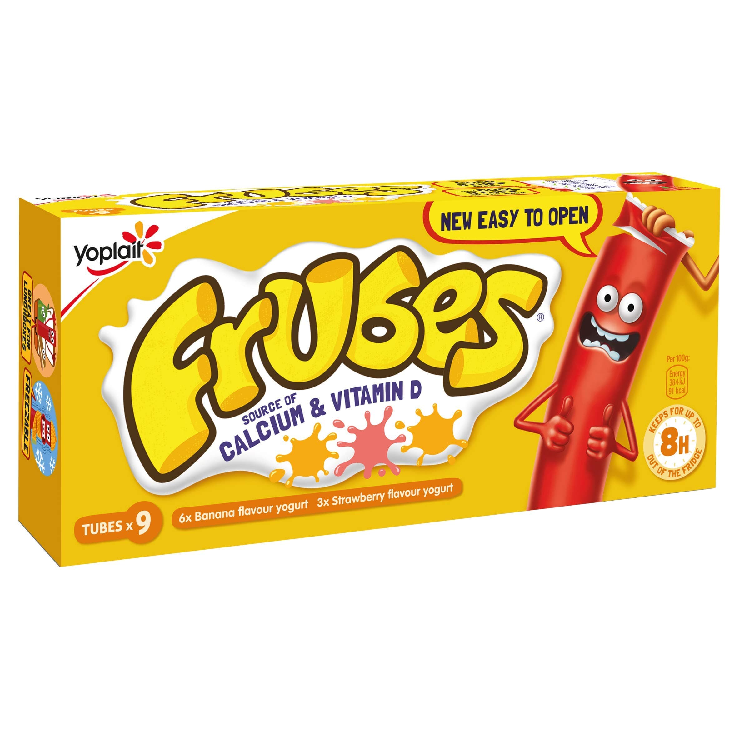 Frubes Strawberry and Banana Flavour Yogurt Tubes, 9 x 37g