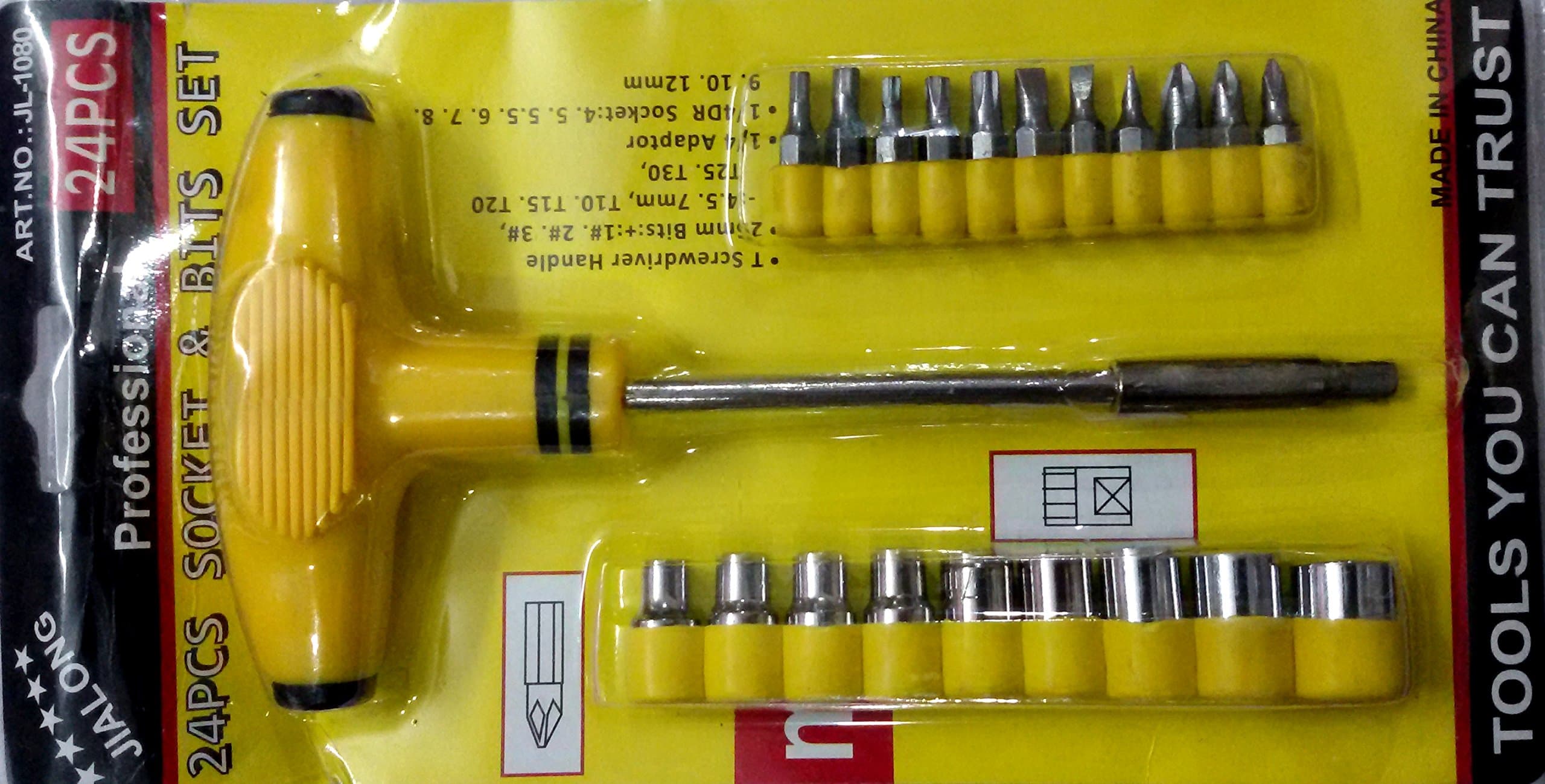 JIALONG/CHINESE Multi purpose 24/22 PCS Screwdriver Socket & Bit Tool Kit Set For Home & Office