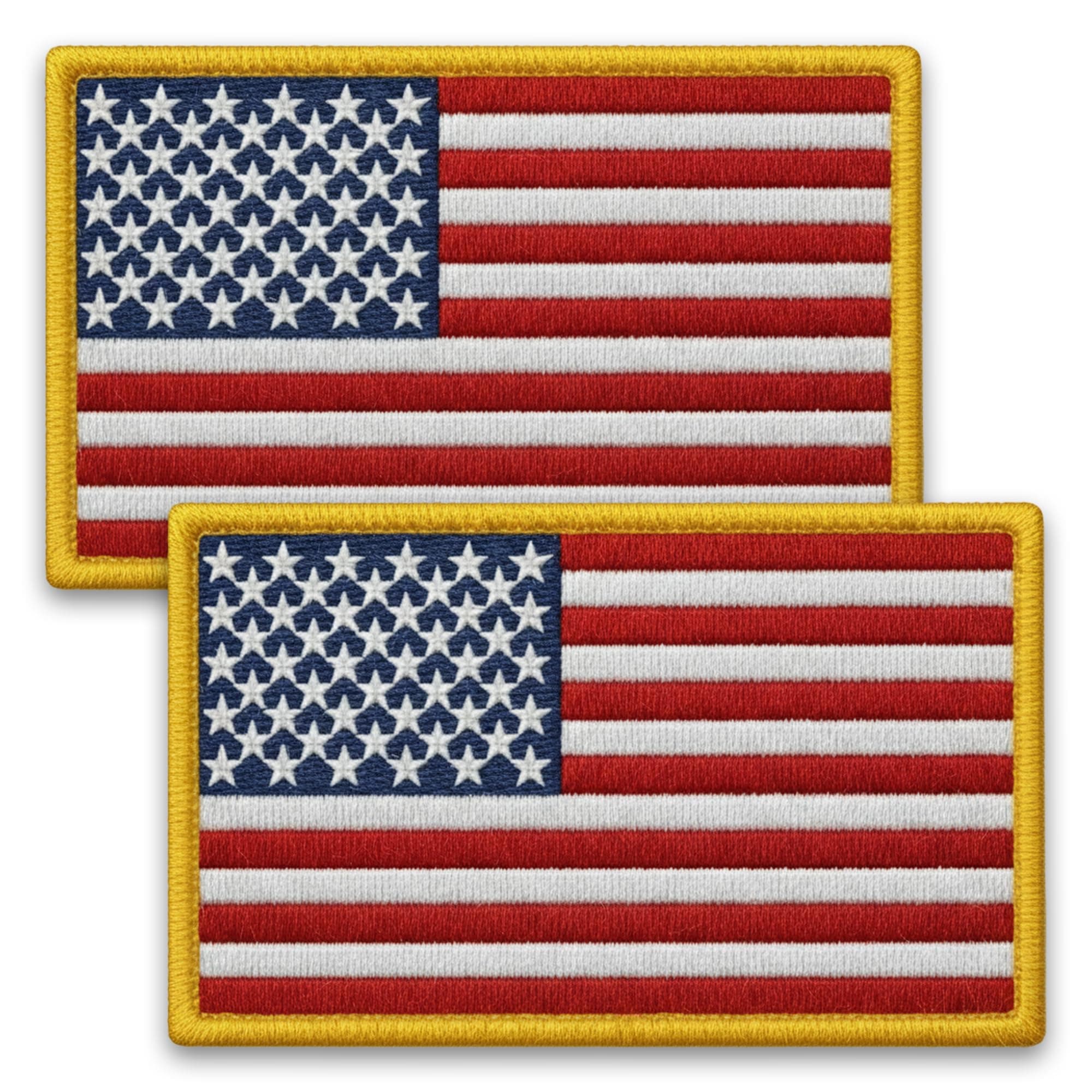 2-Pack American Flag Patch Premium Hook & Loop Embroidered Tactical Patches for Backpacks Tactical Vest Helmet Jacket Dog Vest Harness USA Flag Patch Small American Patches Sew on 2x3 Inch