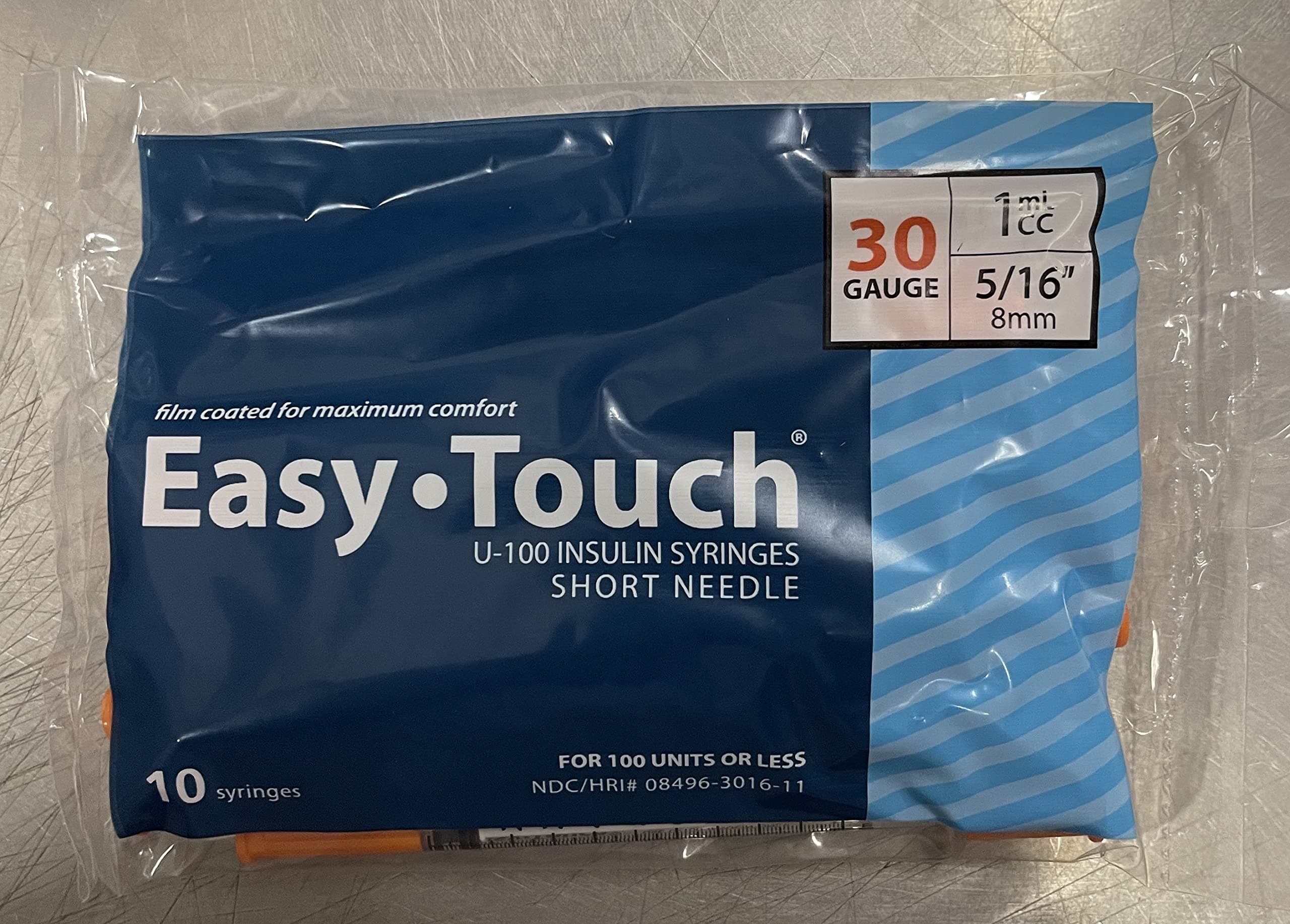 Easy Touch 30G -. 3cc/ml U-100 (5/16In)
