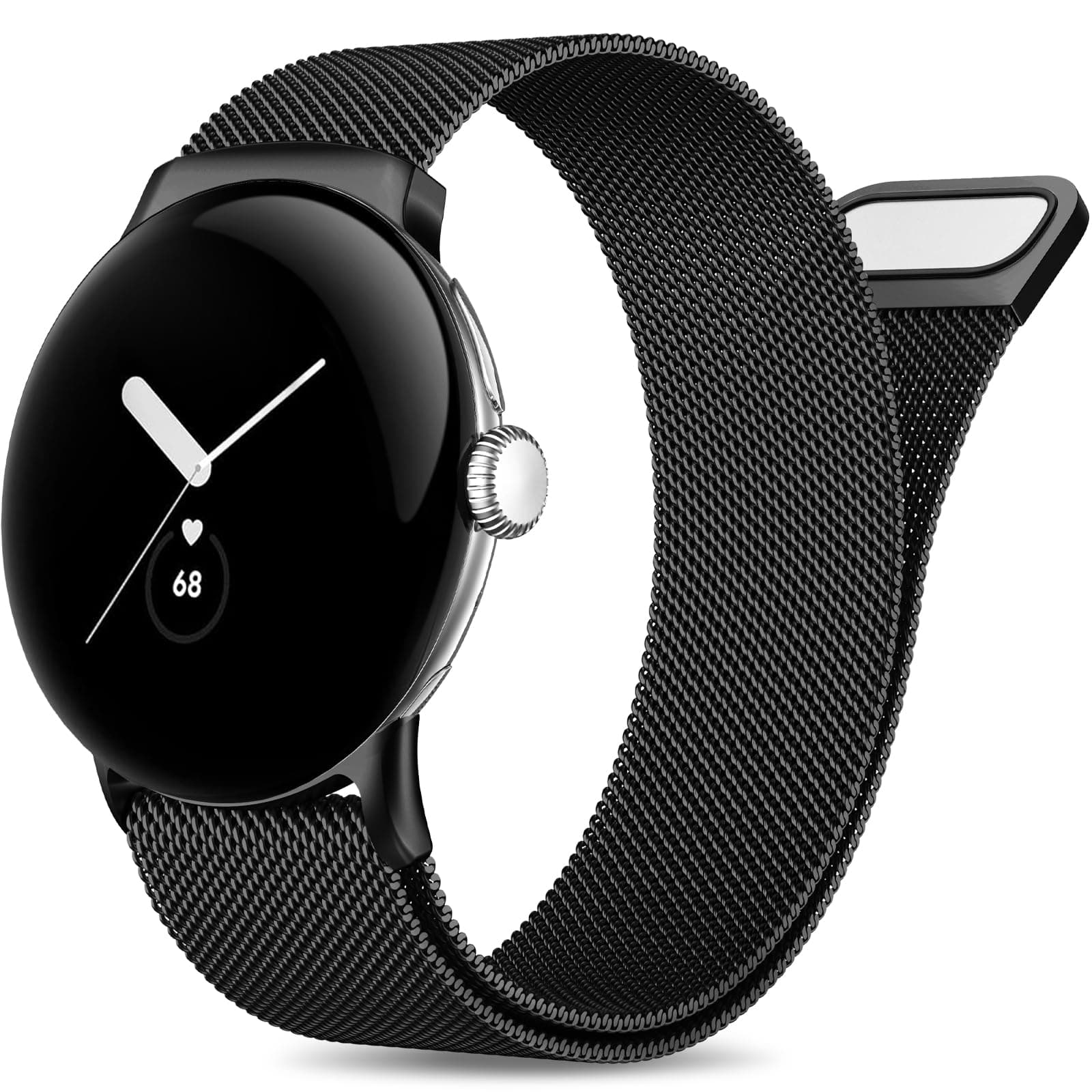 JKD Stainless Steel Mesh Loop Strap for Google Pixel Watch 2/3, Adjustable Band for Women & Men