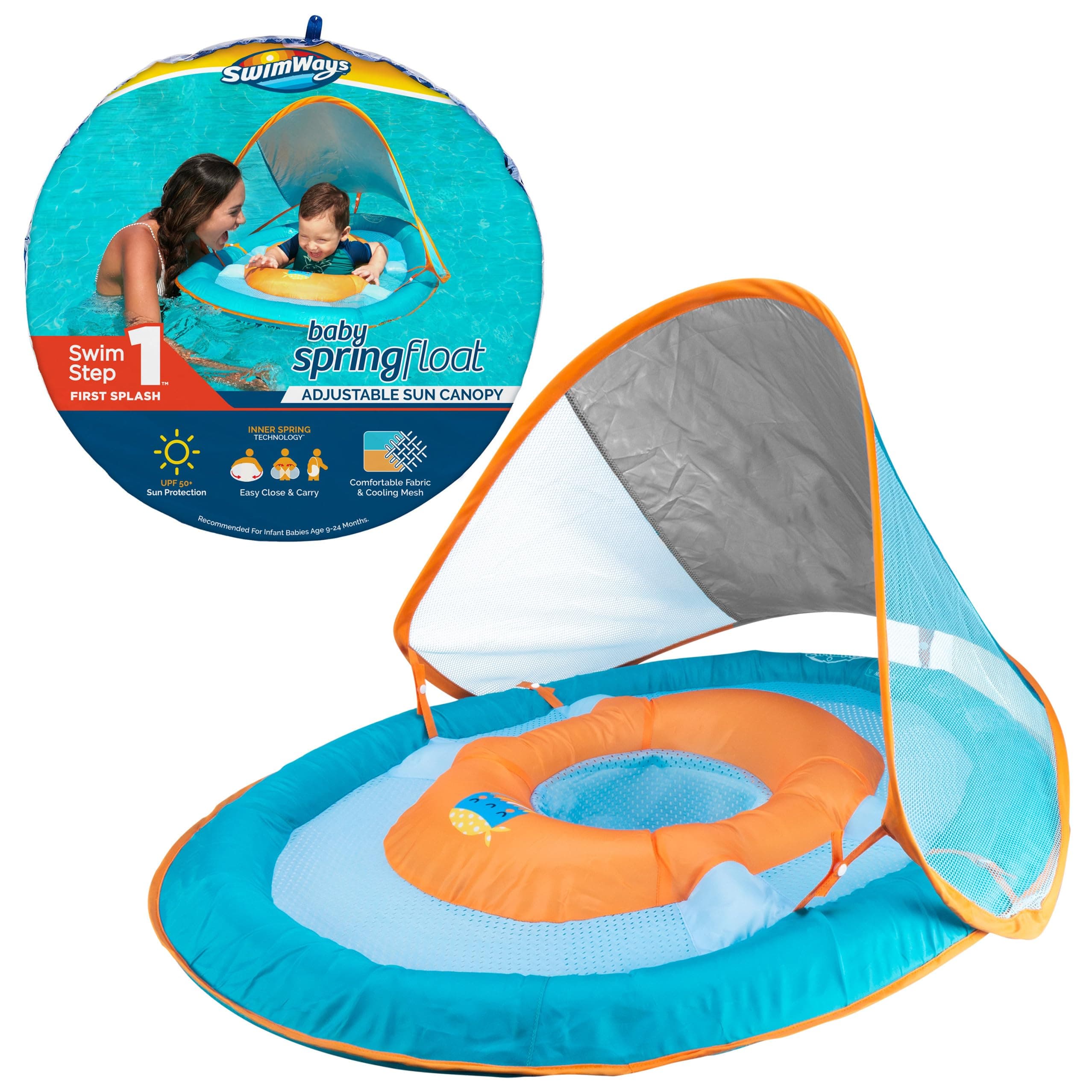 Sun Canopy Inflatable Baby Spring Float for Kids