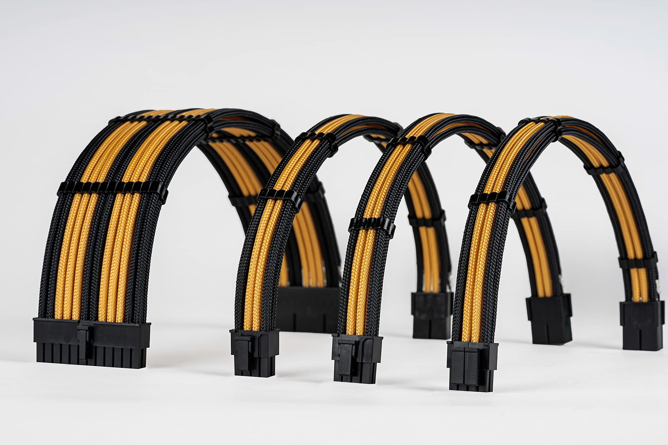 Sensei Mods- PSU Cable Extension Sleeved Custom Mod GPU PC Braided w/Comb Kit┃1 x 24 Pin┃1 x 8 (4+4) Pin CPU┃2 x 8(6+2) Pin GPU Set┃30CM 300MM - Dual Colour