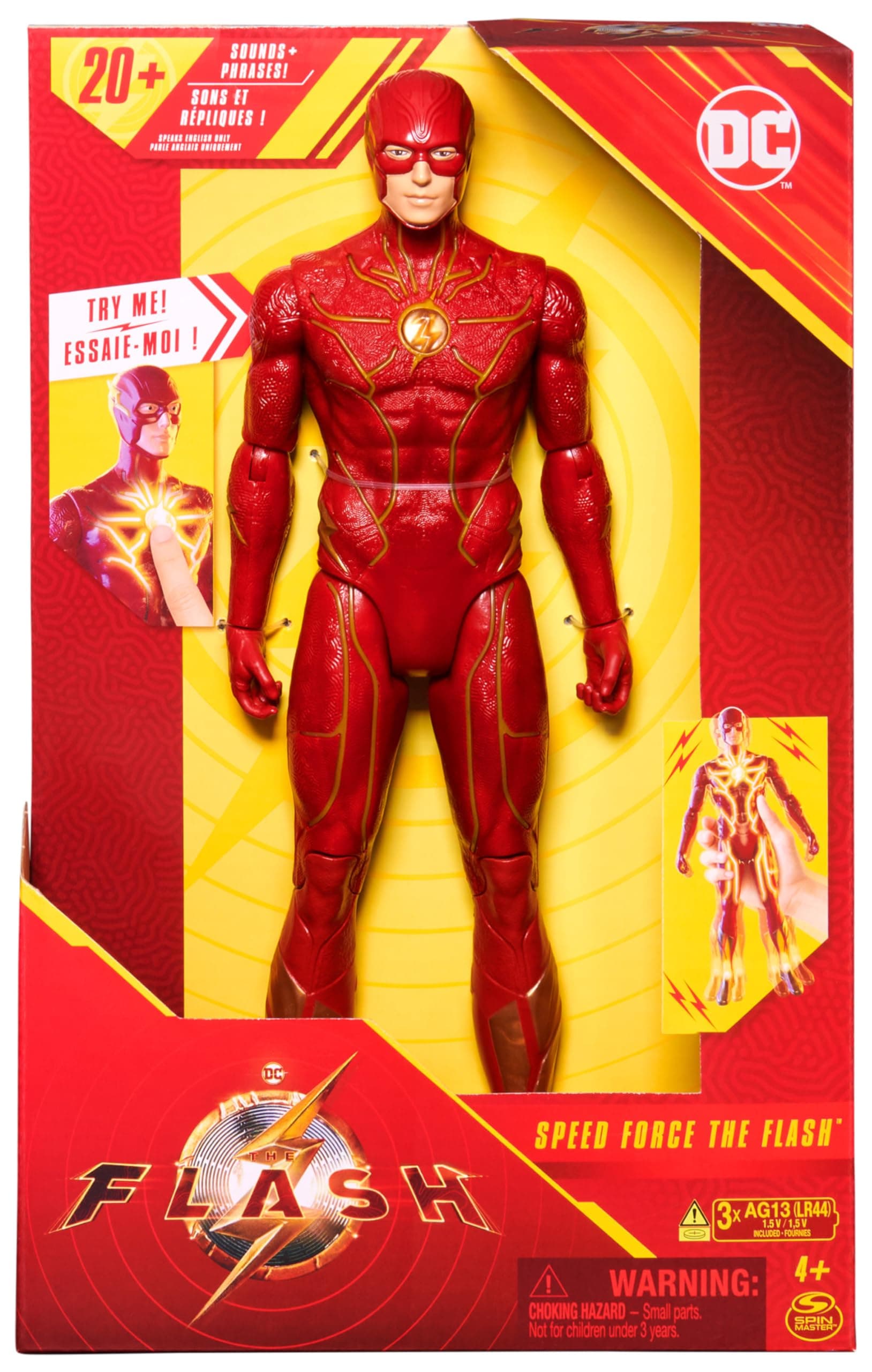 Speed Force The Flash 30.5-cm Action Figure, Lights and 20+ Sounds, The Flash Movie Collectible, Kids’ Toys for Boys and Girls Ages 4 and up