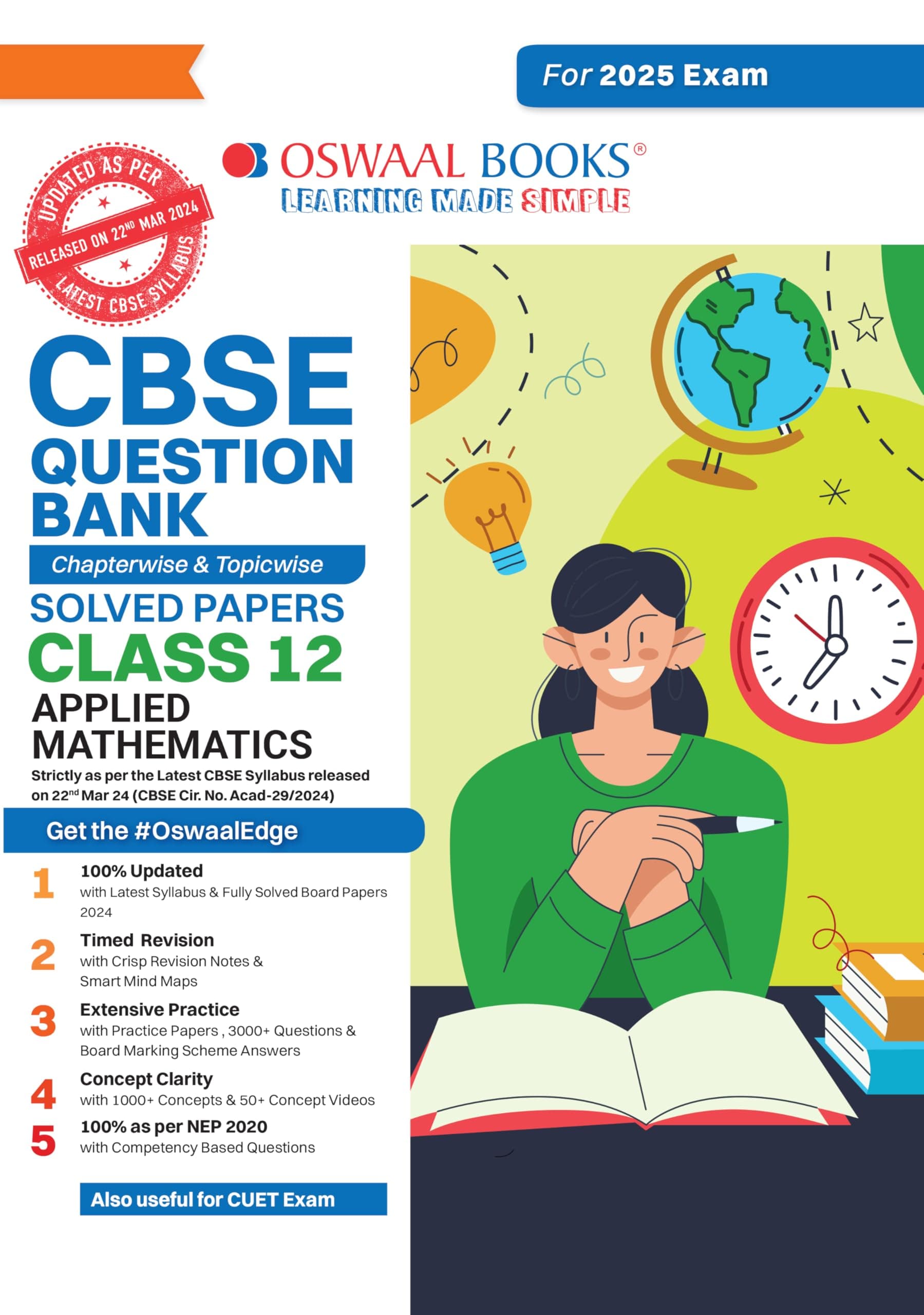 Oswaal CBSE Question Bank Class 12 Applied Mathematics, Chapterwise and Topicwise Solved Papers For Board Exams 2025 Paperback – 7 April 2024