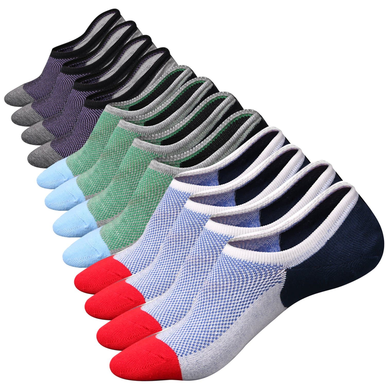 No Show Sock Low Cut Ankle Short Socks for Men Basic Casual Anti-skid Cotton Socks with Non Slip Grips