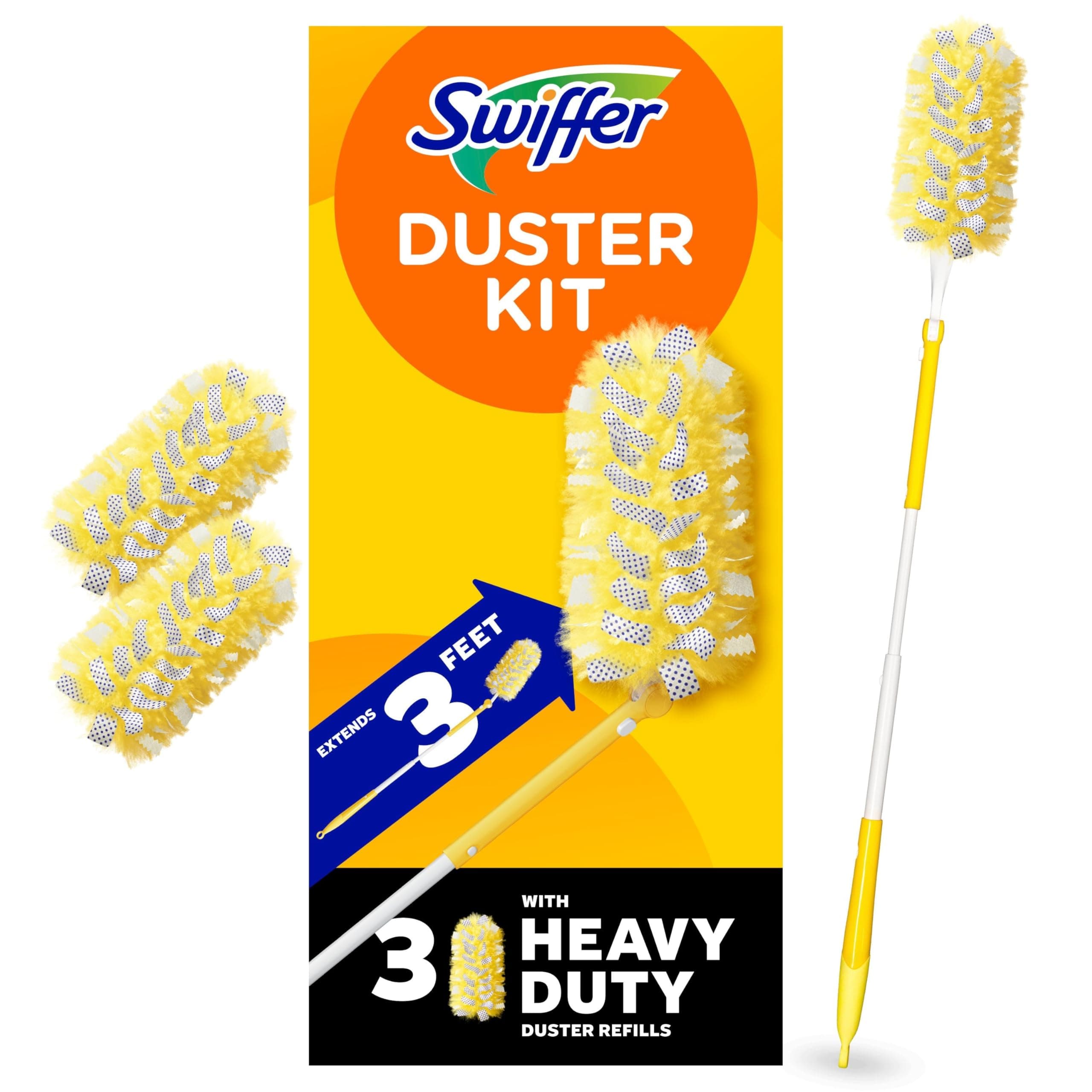 Swiffer 360 Dusters Extendable Handle Starter Kit, 3 Count Duster Refill