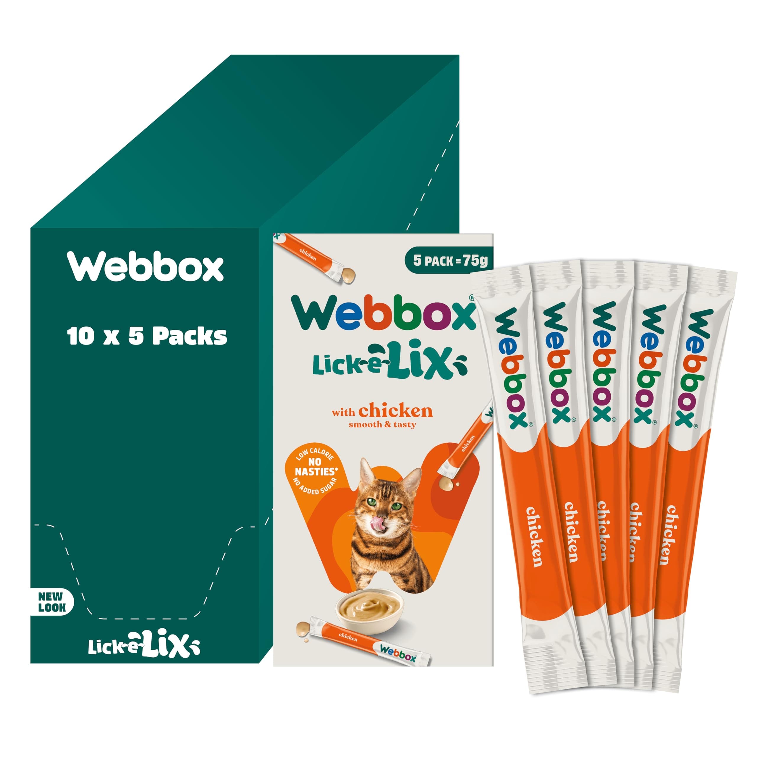Webbox Cat Delight lick-e-lix Chicken, 15 g Pack of 10