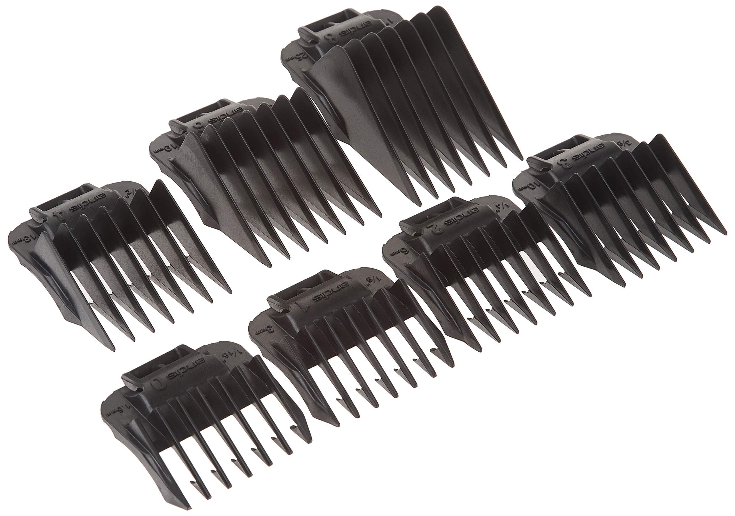 01380 7-piece Snap-On Comb Set - Easy to Use, Perfect Grooming Tool – Blade Attachments for ML, GC & MBA Model Trimmers - Black
