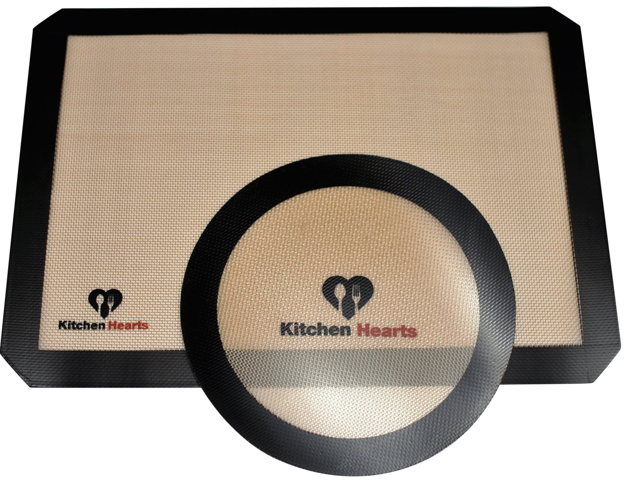 Nonstick Silicone Baking Mat Set [2-pack] Half-sheet Baking Pan Size & Pizza Mat - No Messy Oils - Bake Cookies, Vegetables, Pizzas, Meats, and More - Simple and Easy Clean-up