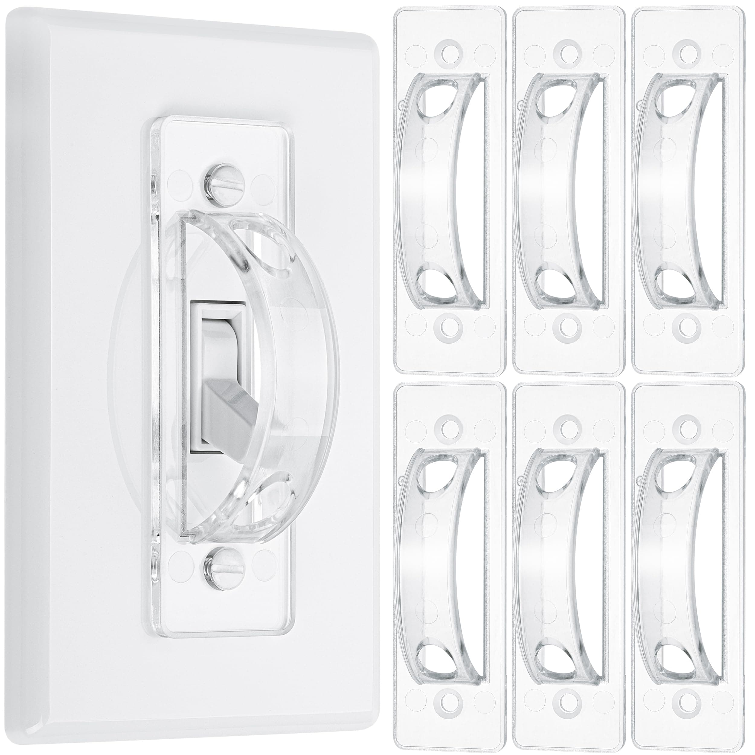 Bates- Light Switch Guard Cover, 6 Pack, Clear, Toggle Switch Cover, Light Switch Blocker