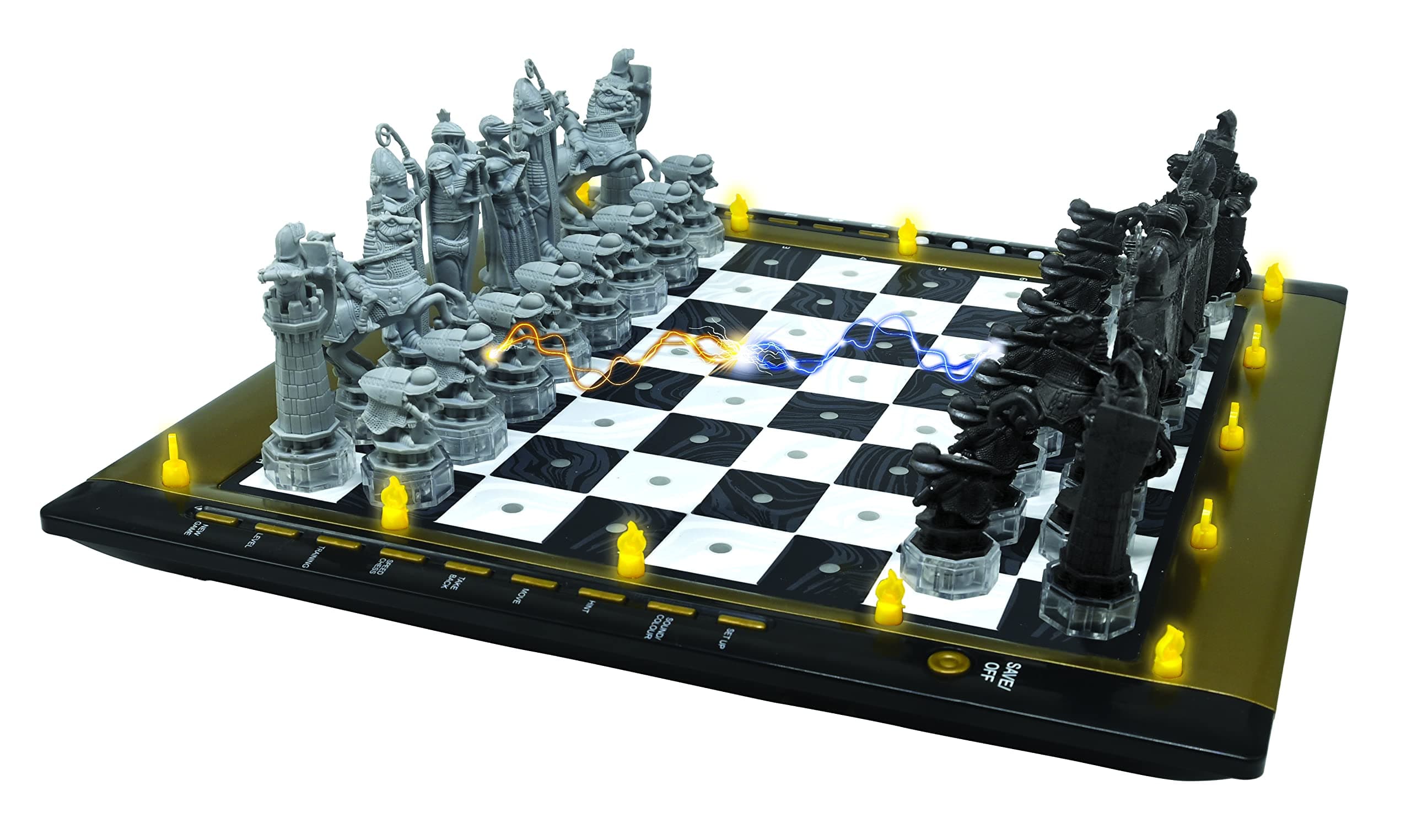 – Lexibook CG1300 Chessman Elite Interactive Electronic Chess Game, 64 Levels of Difficulty, LEDs, Battery Powered, Black/White