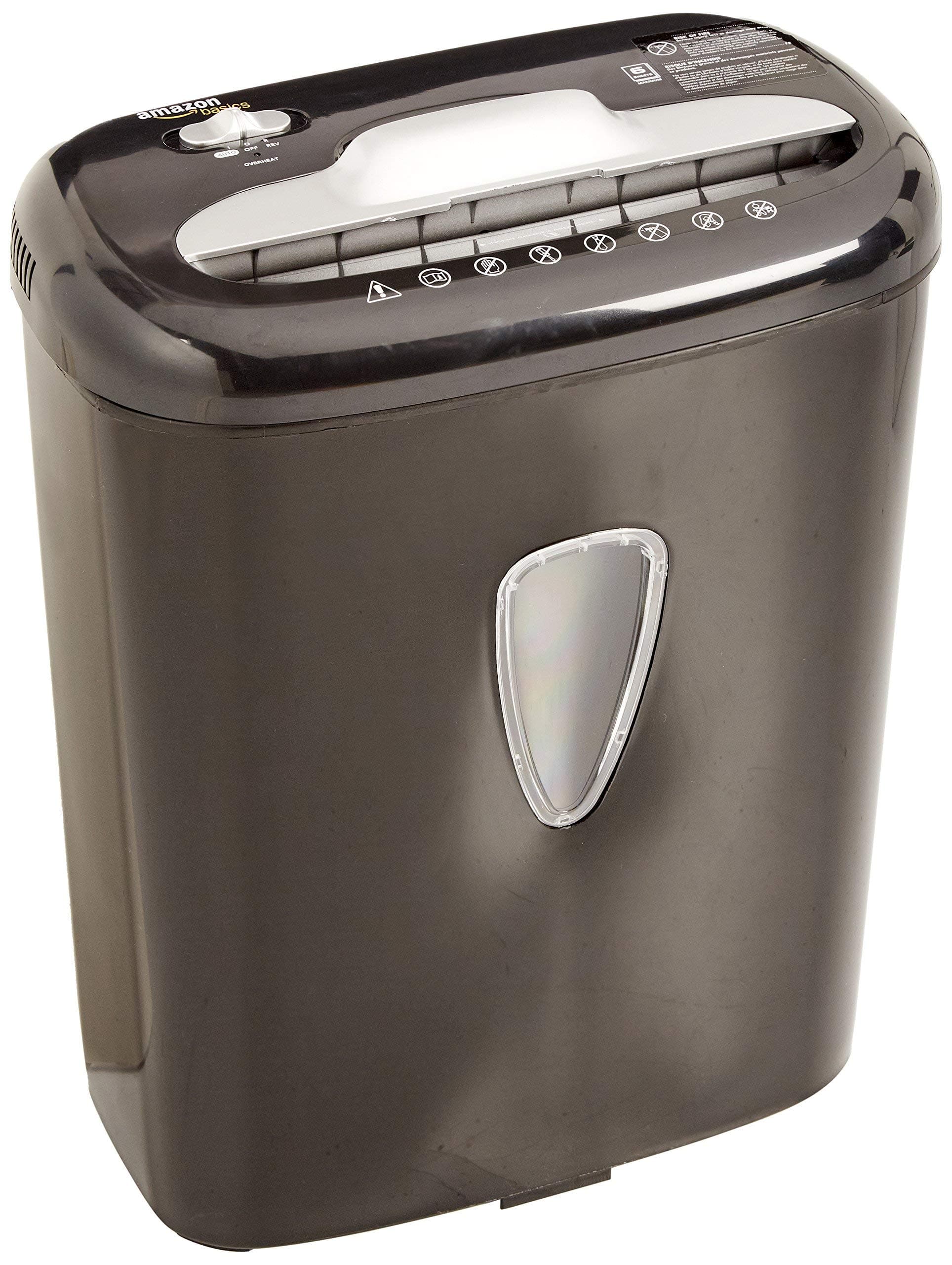 Amazon Basics 6-Sheet High-Security Micro-Cut Paper and Credit Card Shredder (Renewed)