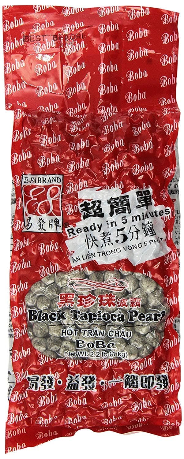 E-Fa Brand Bubble Tea Black Tapioca Pearl 2.2LB - PACK OF 4