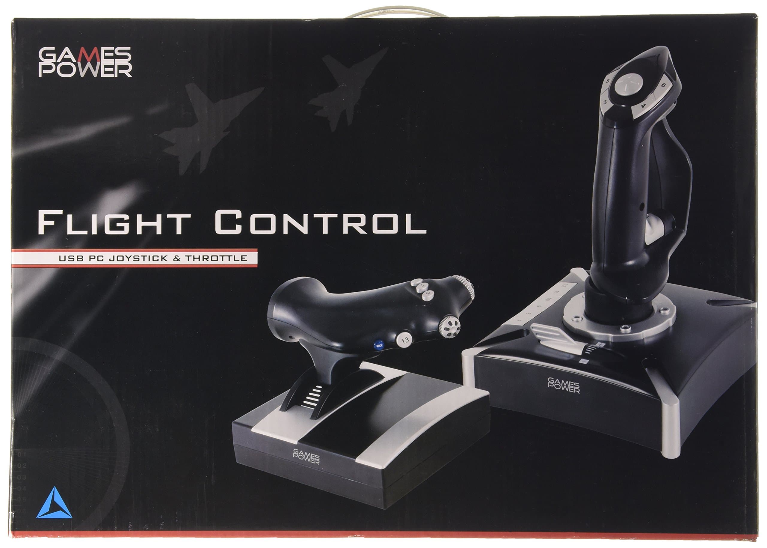 Games Power JS285 Flight Control - USB Joystick and Throttle (PC DVD)