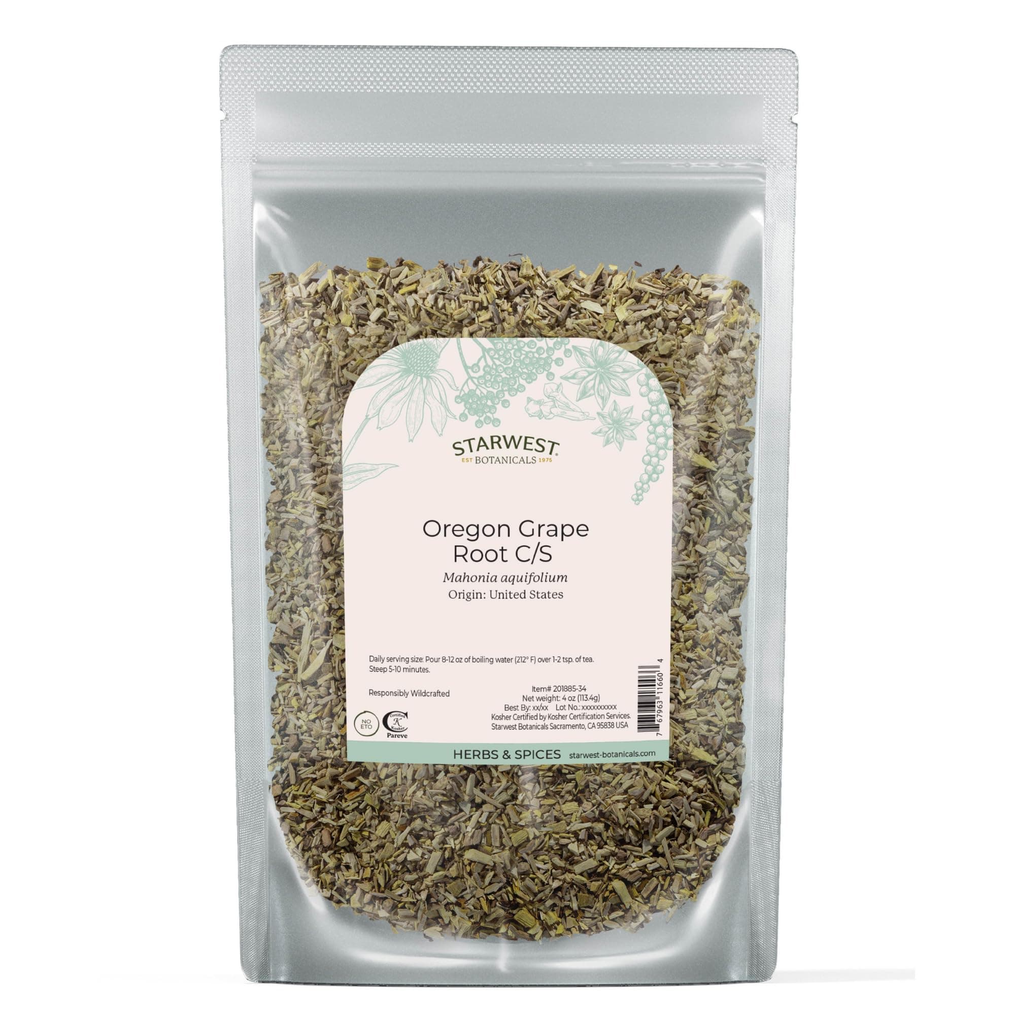 Oregon Grape Root C/S Wildcrafted - 4 oz