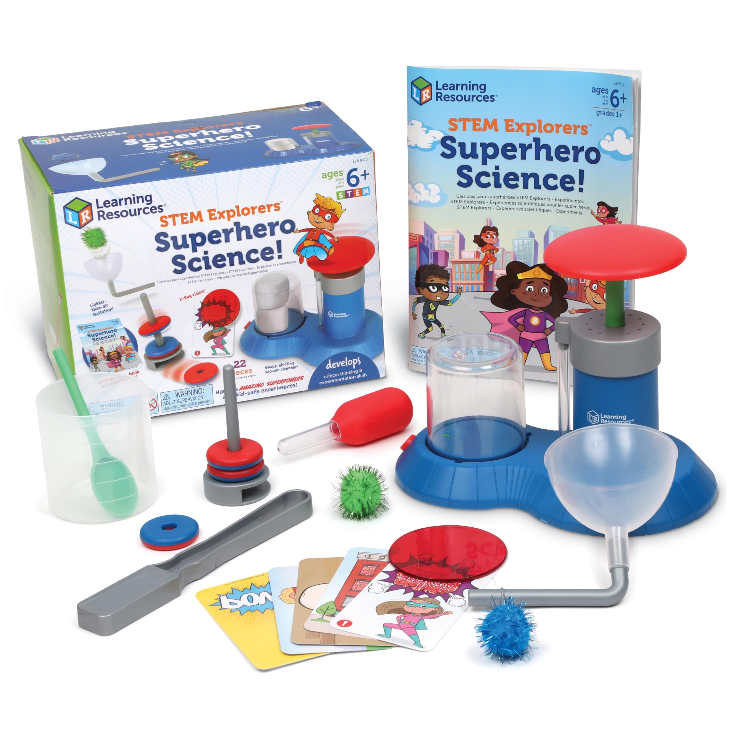 Learning Resources STEM Explorers Superhero Science, Science Kit for 6 Year Old Girls and Boys, Includes 10 Experiments