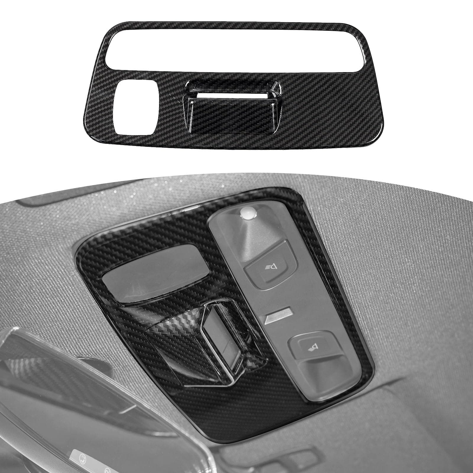 RT-TCZ for Camaro Overhead Consoles Panel Map Light Trim Cover for Chevrolet Camaro 2016-2024 Black Carbon Fiber Grain Interior Accessories