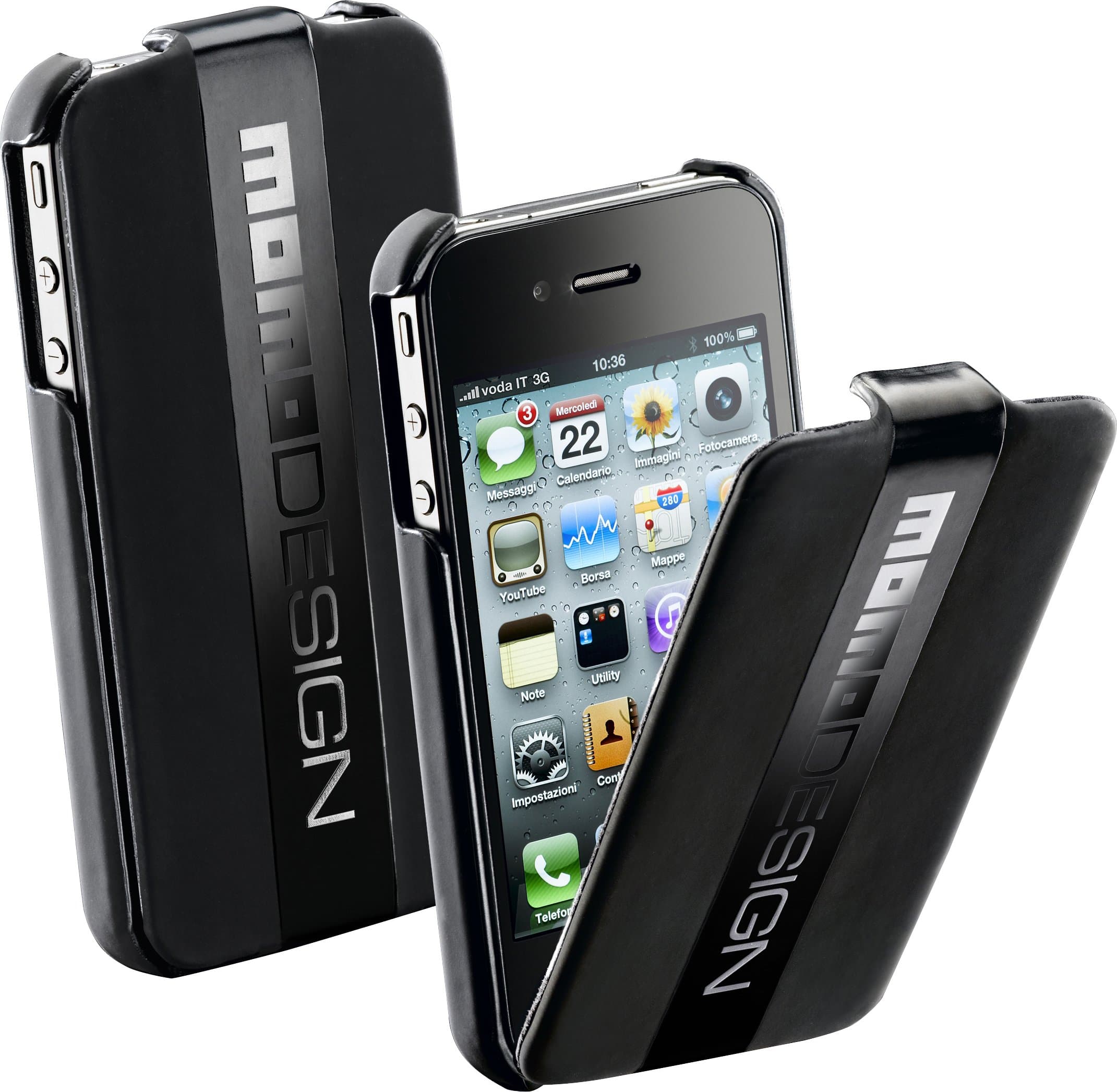 Cellular Line MOMO Flap Case for Apple iPhone 4 / 4S Black