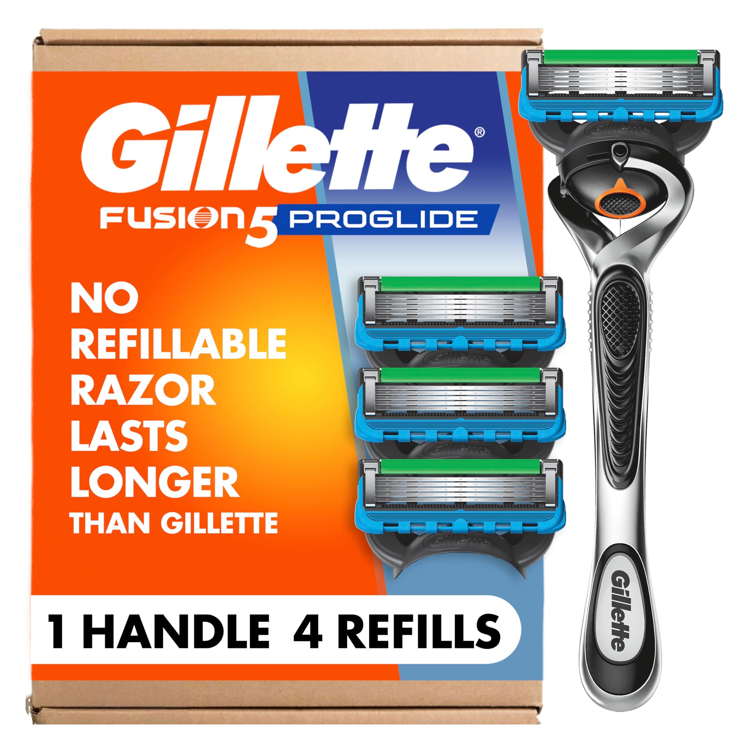 Fusion ProGlide Shaving Razor for Men, 1 Handle + 4 Blade Refills