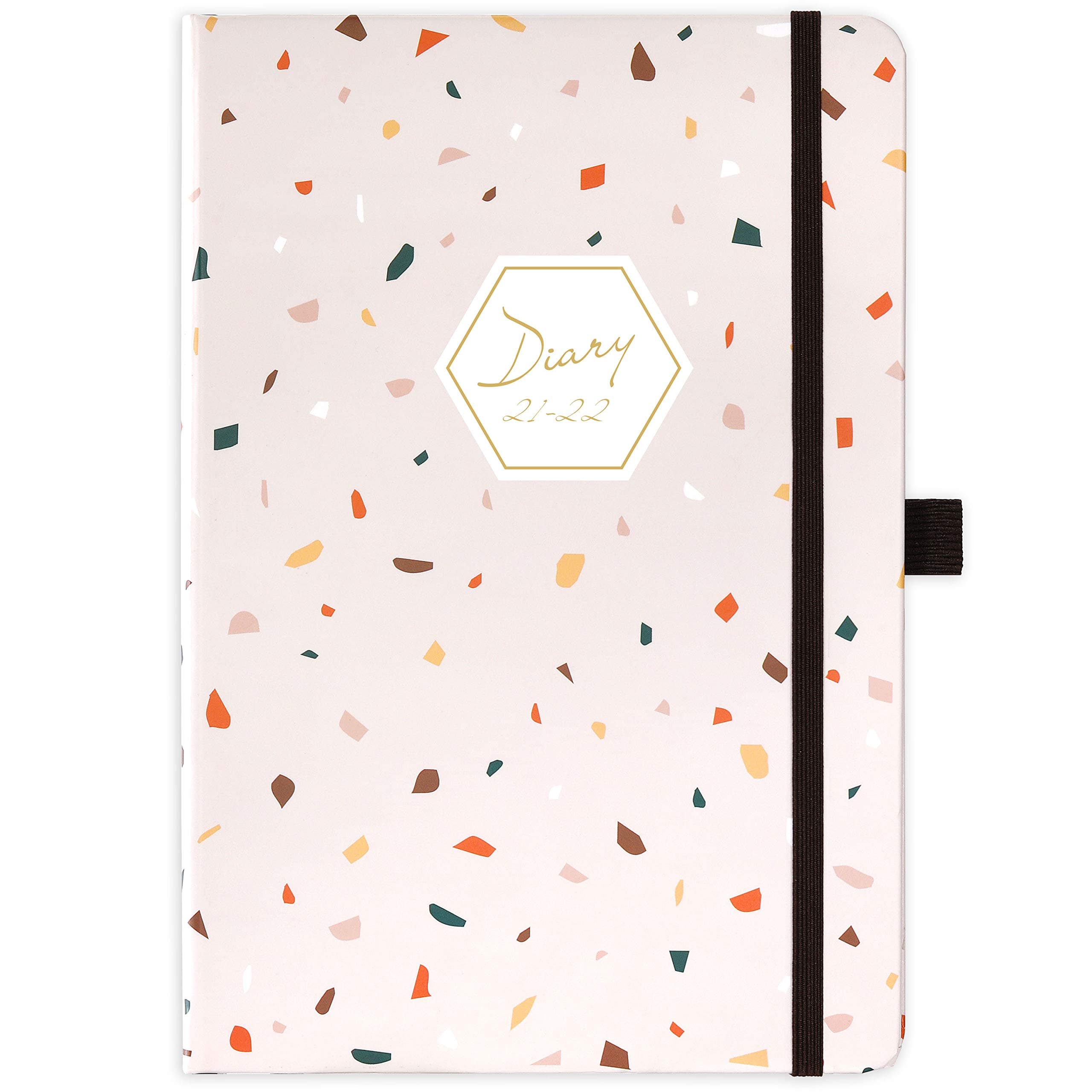 Eono by Amazon - Diary 2021-2022, A5 Weekly Planner from July 2021 to June 2022 with Beige Hardcover, Monthly Tabs, Pen Loop and Back Pocket , 21.3 x 14.7 x 1.6 cm
