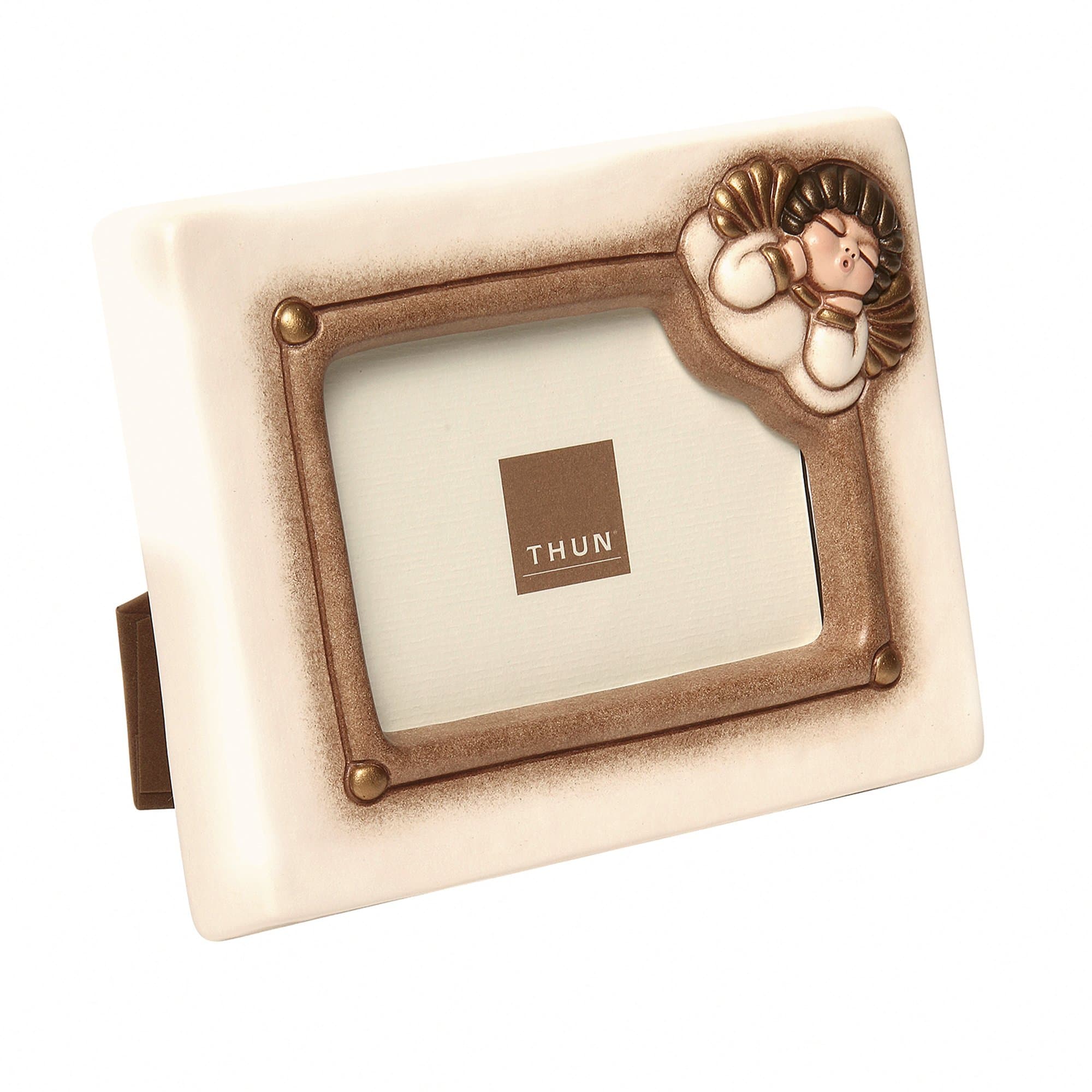 Thun Angelo Photo Frame, Ceramic, Multi-coloured, 20.6 x 15.8 cm