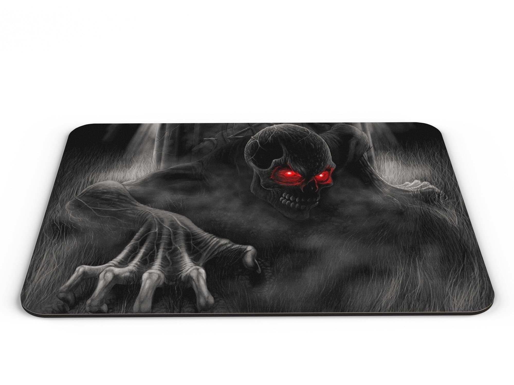 Creepy Graveyard Crawling Skeleton With Red Eyes Computer PC Mousemat