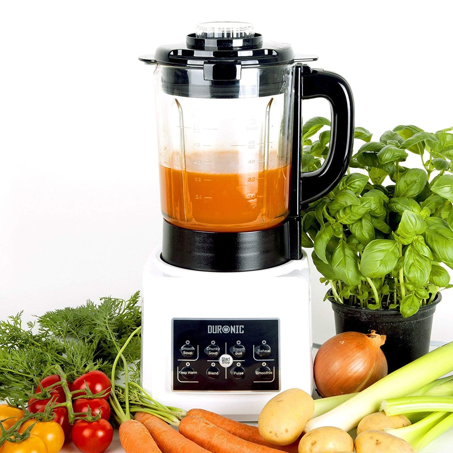 Duronic BL89 Automatic Multifunctional Smooth/Chunky Soup Maker Machine/Smoothie/Blender/Steamer/Boiler with 1.75L Glass Jug