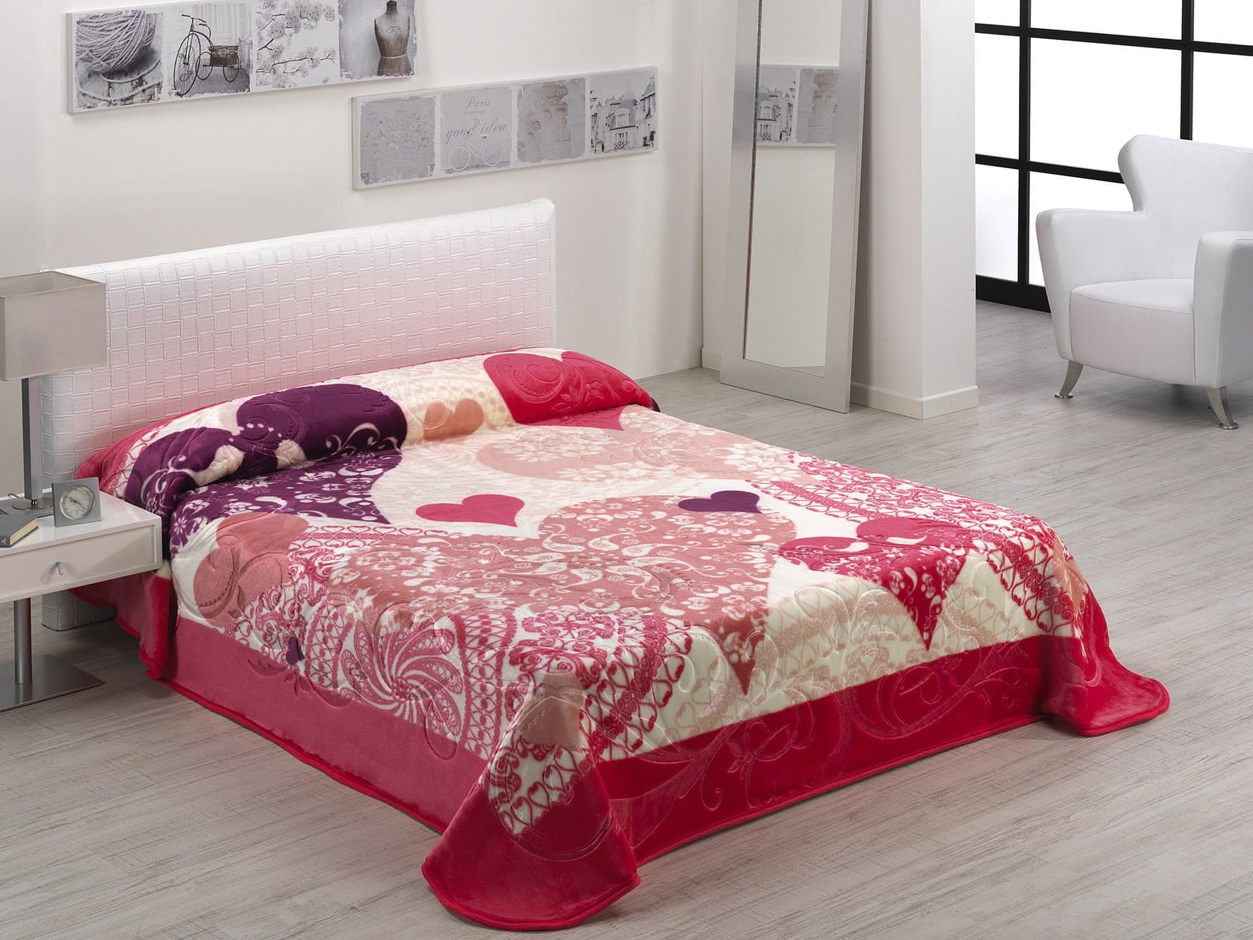 Luxury Thick Warm Soft Comfortable Blanket Throw Extra Large 220 x 240 CM - Mora Made in Spain Wedding Gift 150 Fuchsia